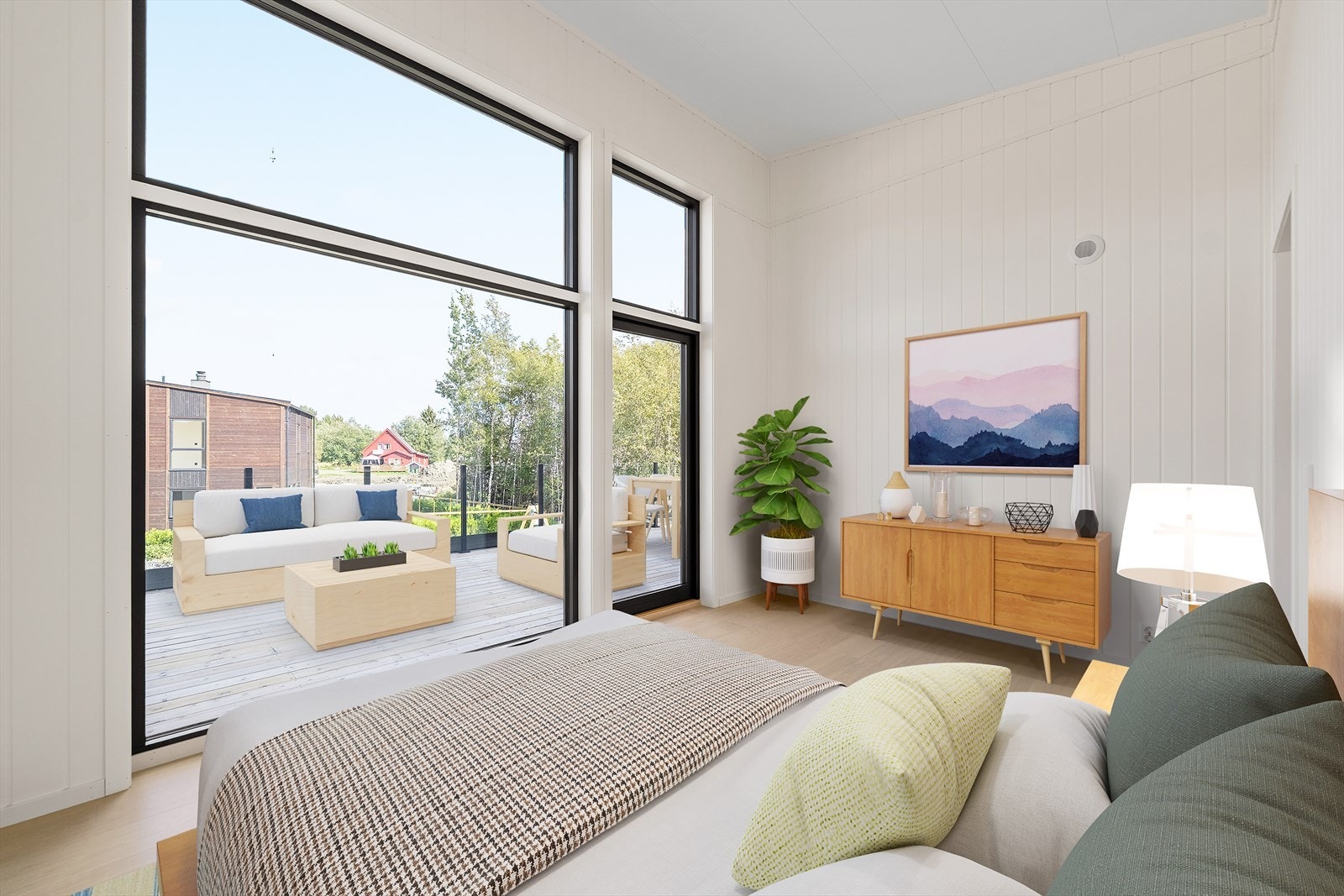 Hovedsoverommet har direkte utgang til en privat takterrasse på ca. 23 kvm. Galleribilde