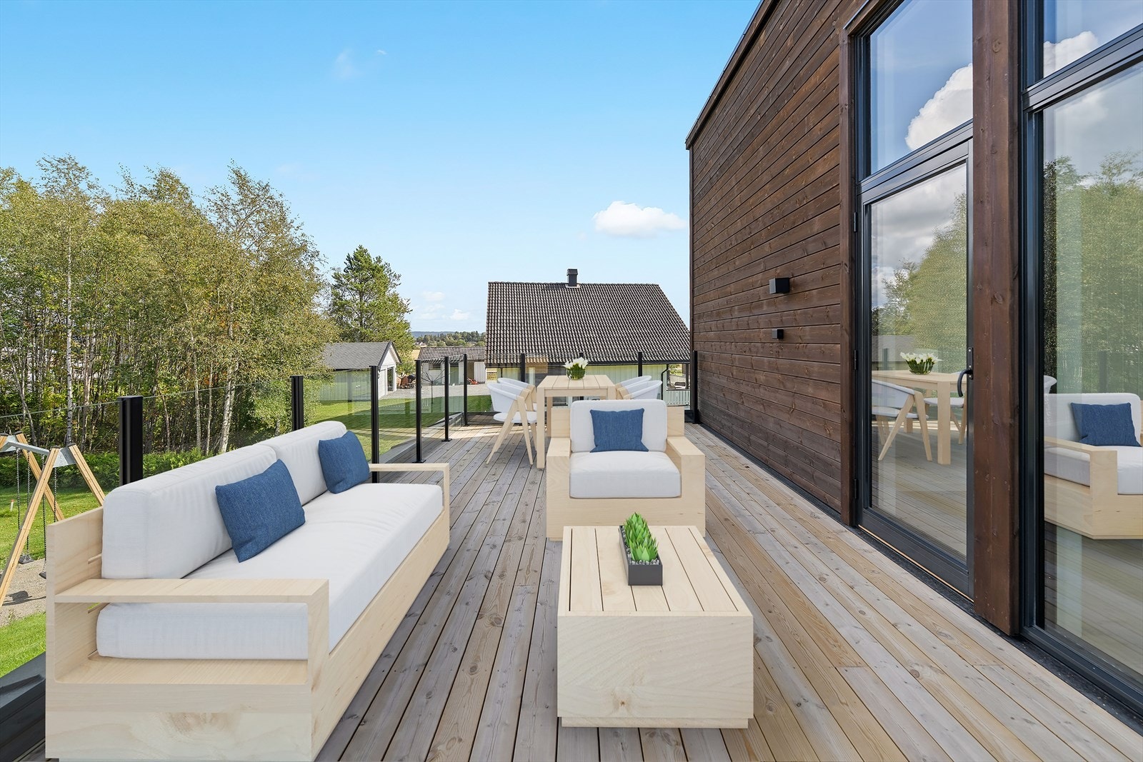 Dette er et perfekt sted å nyte rolige morgener eller lune sommerkvelder med utsikt mot de hyggelige fellesarealene. Galleribilde