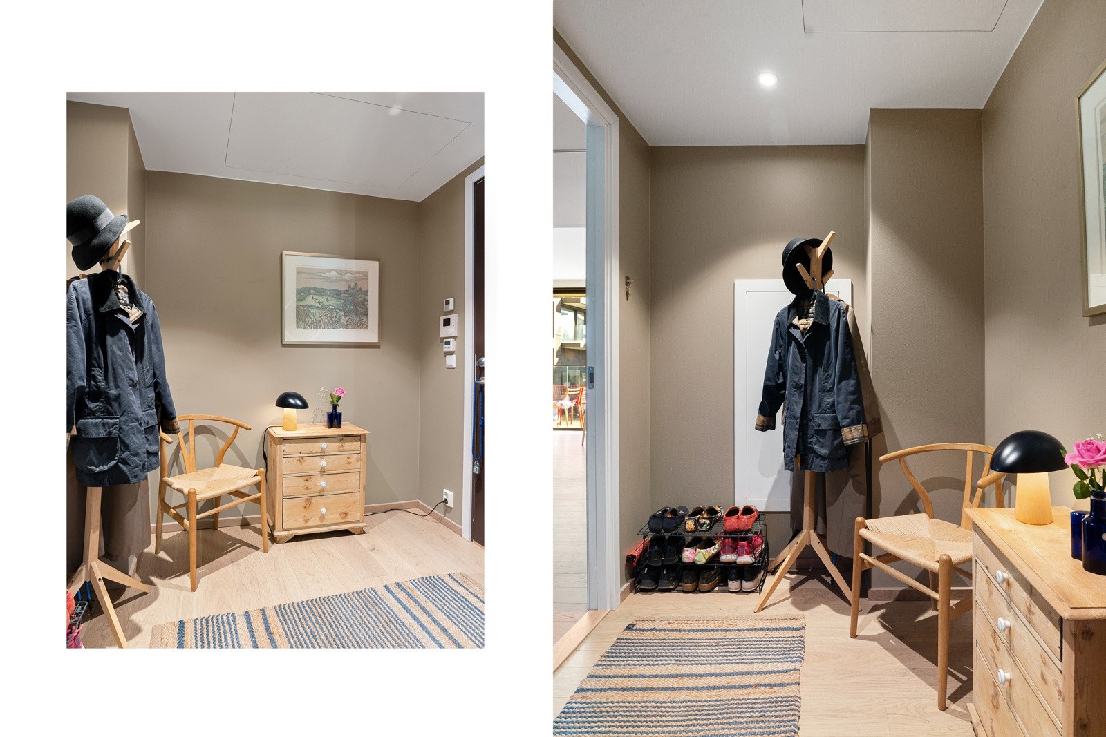 Innbydende entré med god plass til yttertøy og sko. Ytterliggere lagring i romslig kjellerbod på ca. 8 m² Galleribilde