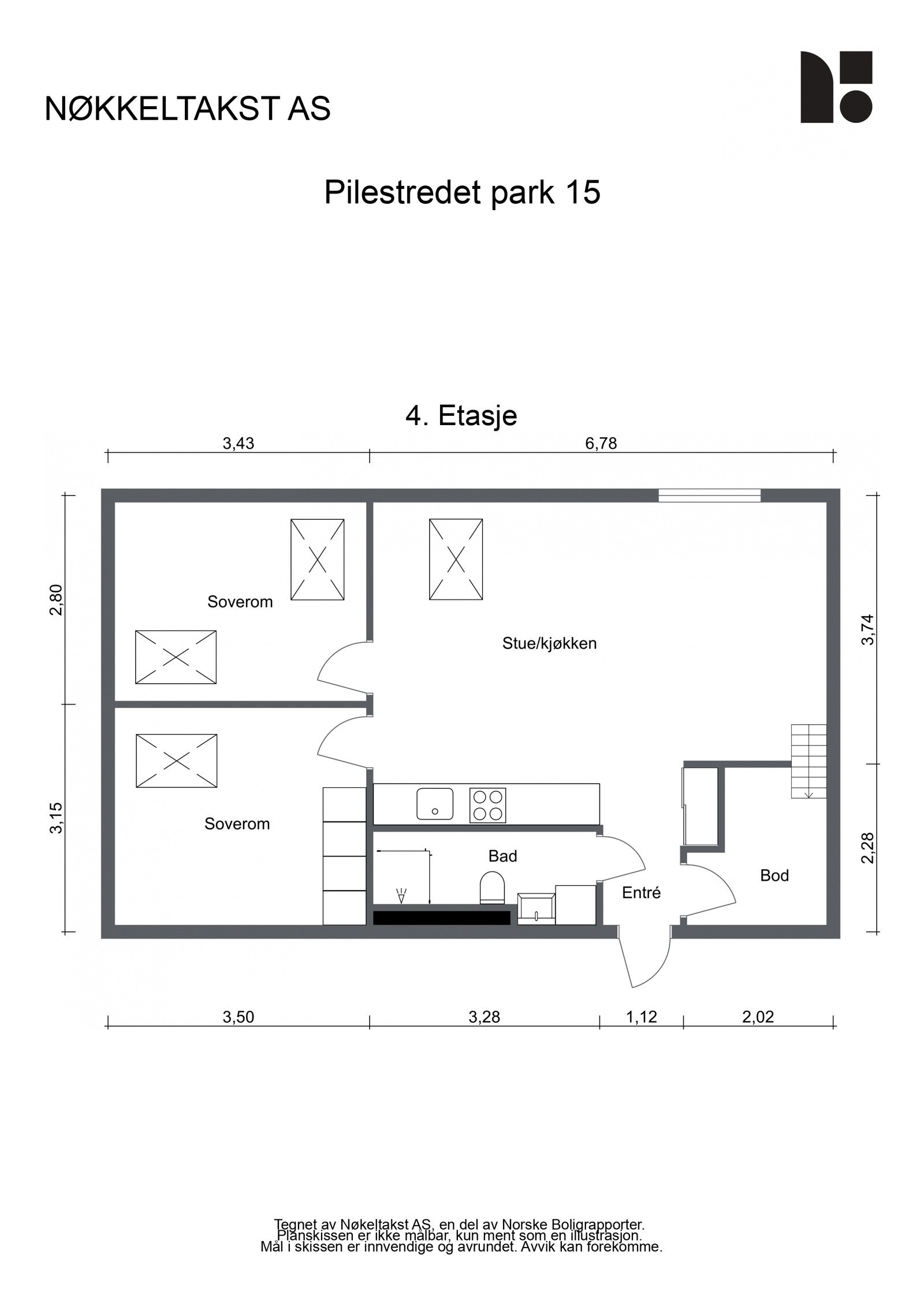 Plantegning 4. etasje Galleribilde
