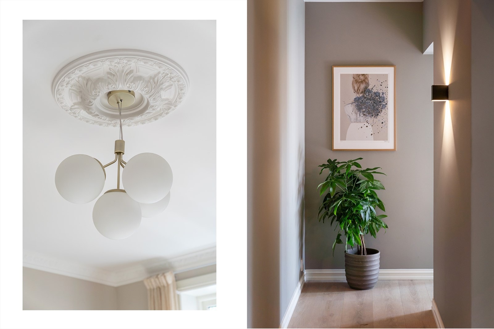 Fra entréen er det tilgang til leilighetens øvrige rom, og planløsningen fremstår både praktisk og oversiktlig. Galleribilde