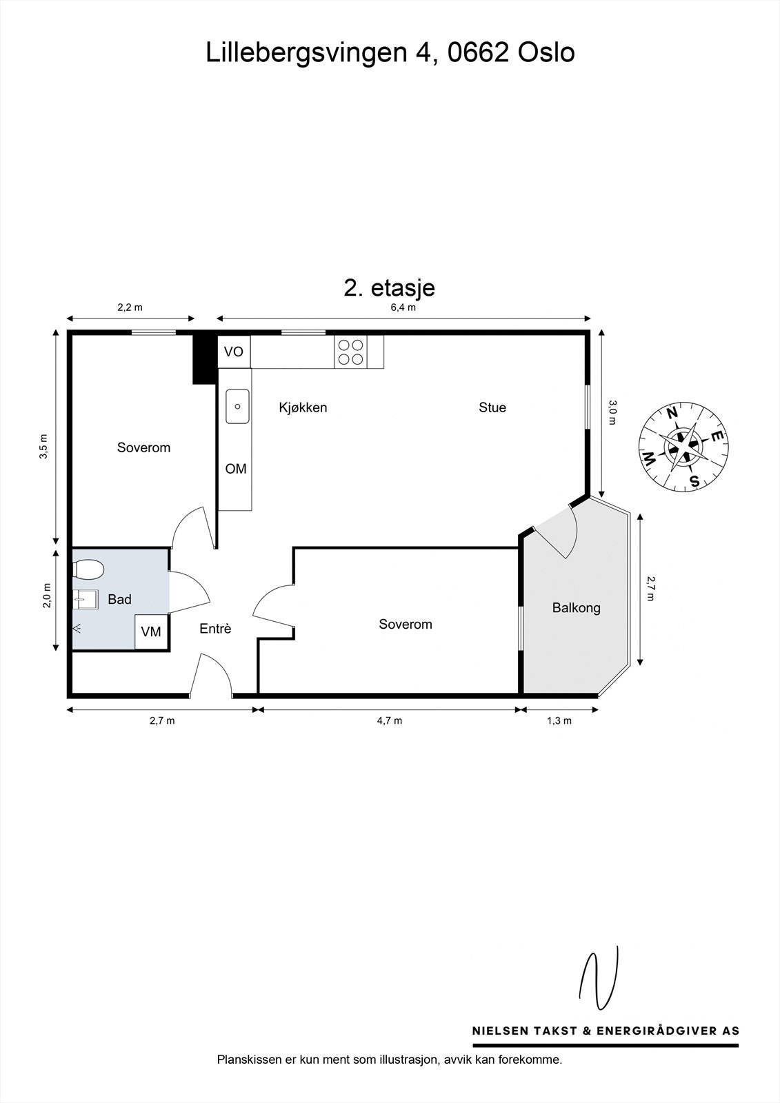 Boligen byr på en god planløsning med 2 soverom og masse oppbevaringsplass Galleribilde