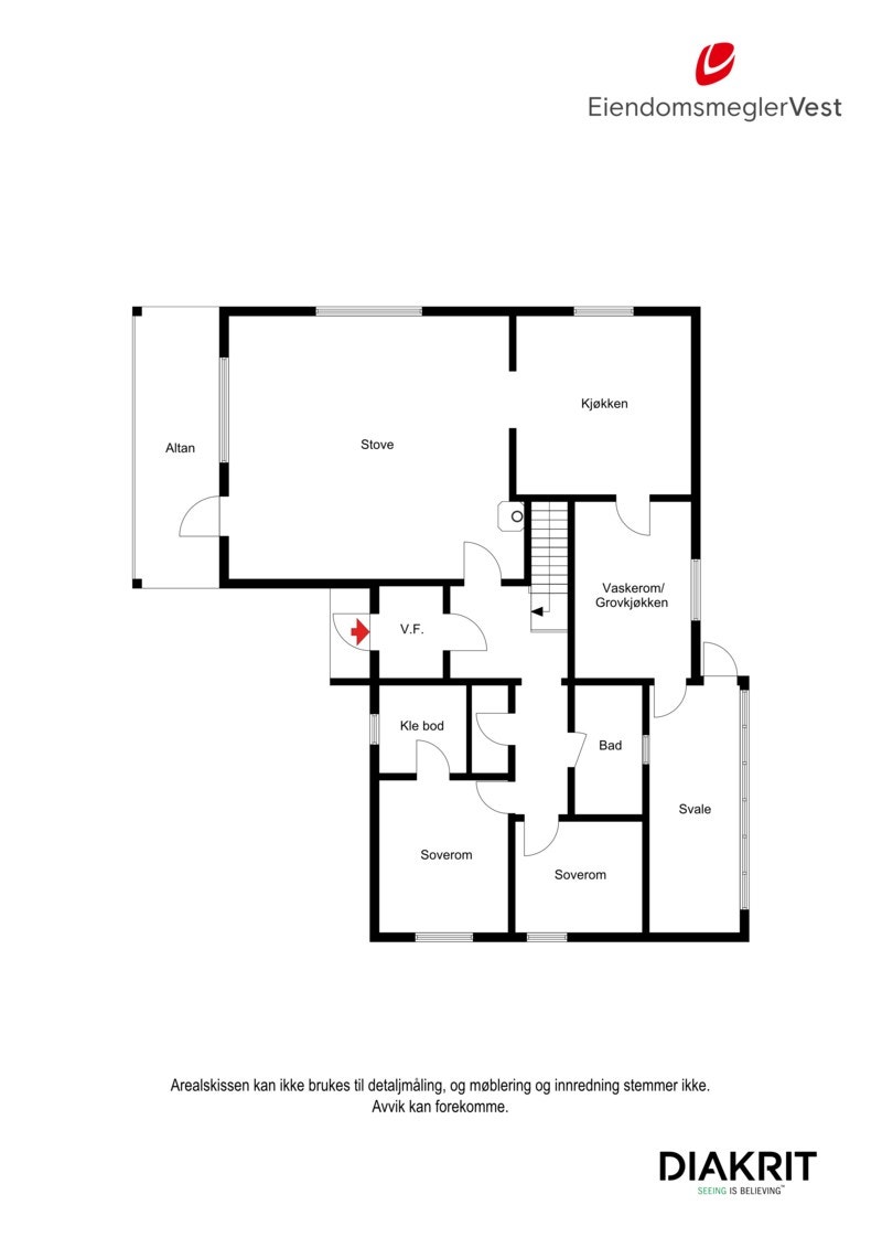 2D planskisse av huset. Galleribilde