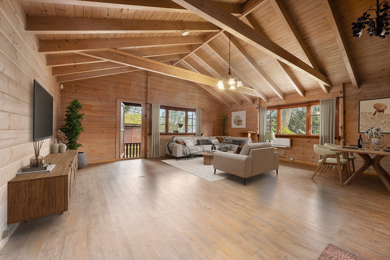 Huset er oppført i tradisjonell stil med tømmervegger. Galleribilde