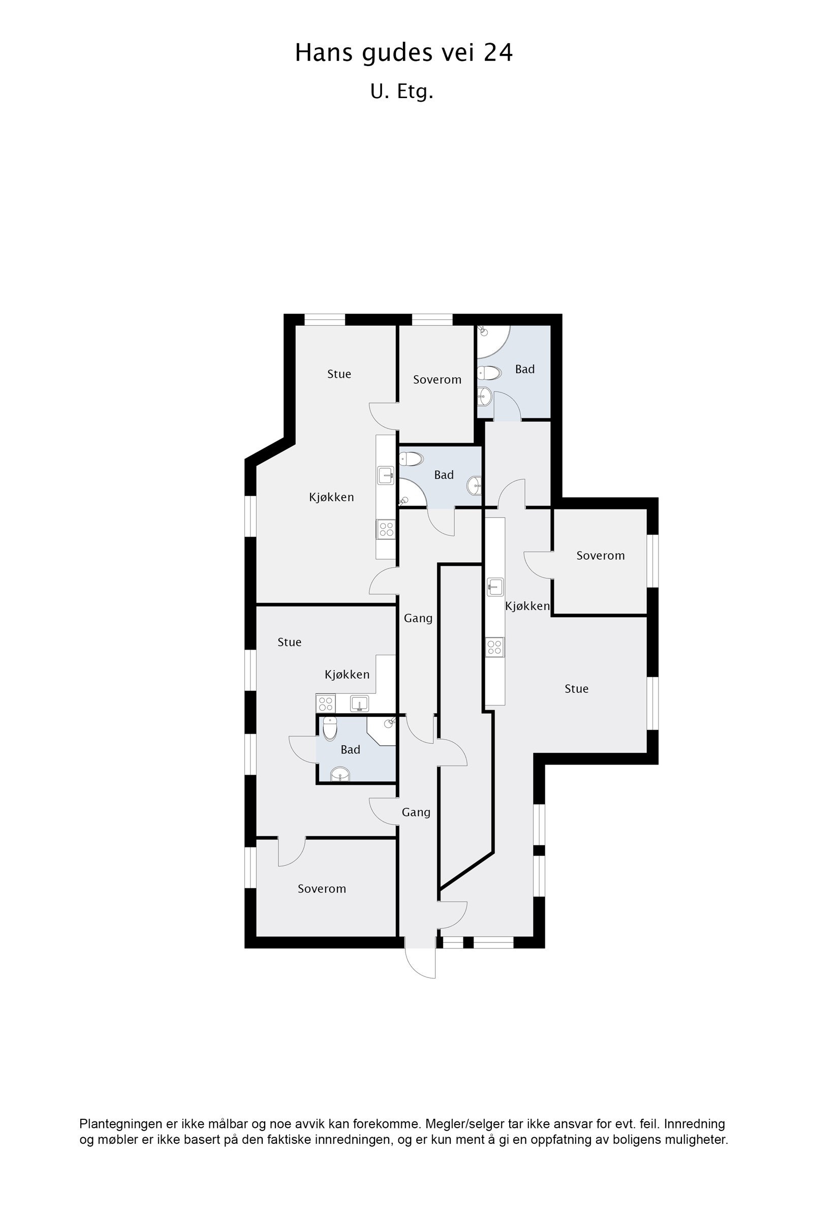 Plantegning underetasje. Galleribilde