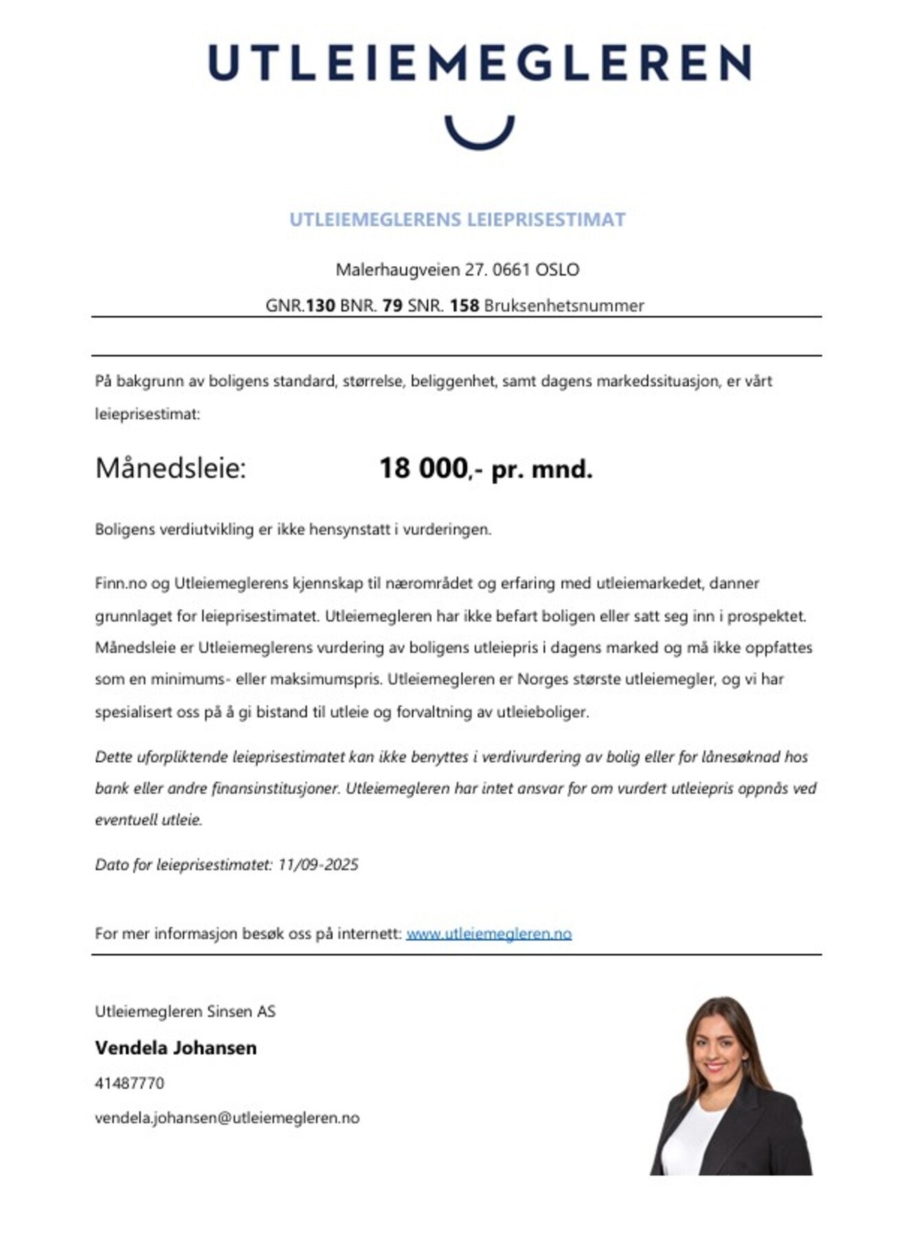 Utleievurdering. Galleribilde