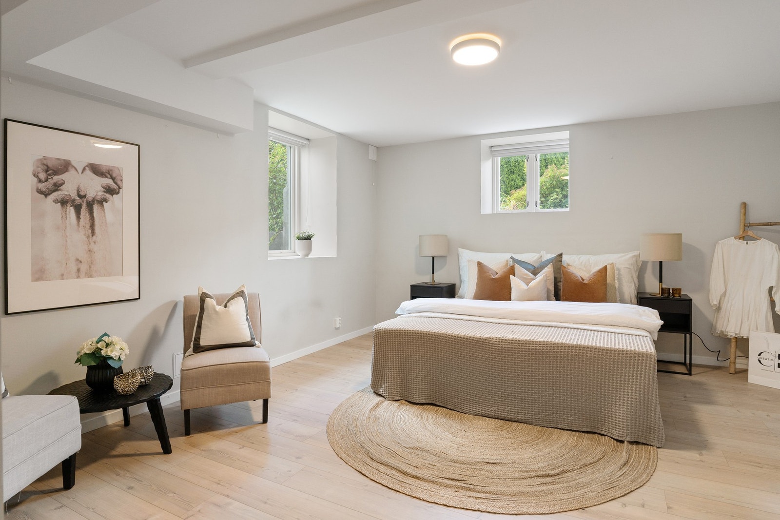 Soverom 3 har god plass til dobbeltseng og tilhørende møblement. Galleribilde