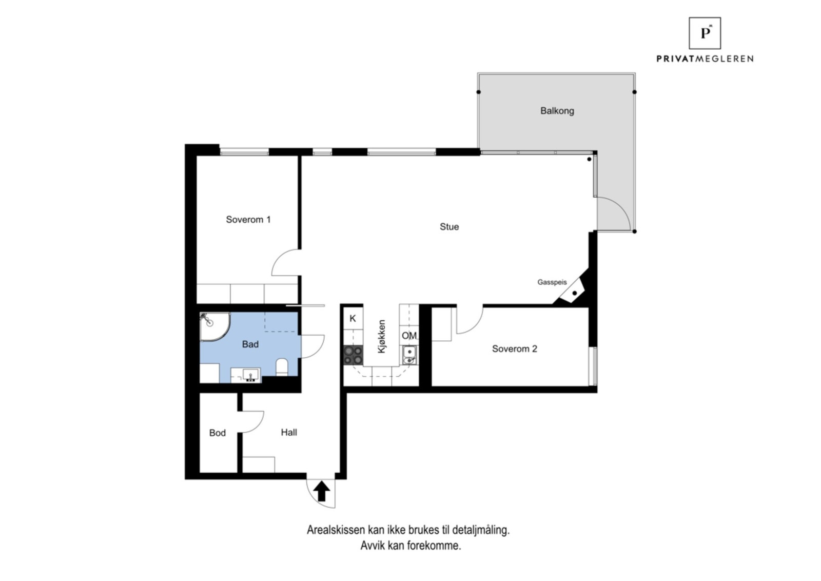 Planskisse i tråd med byggetegning. Galleribilde