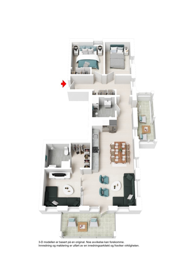 3D Plantegning - 5. etasje Galleribilde