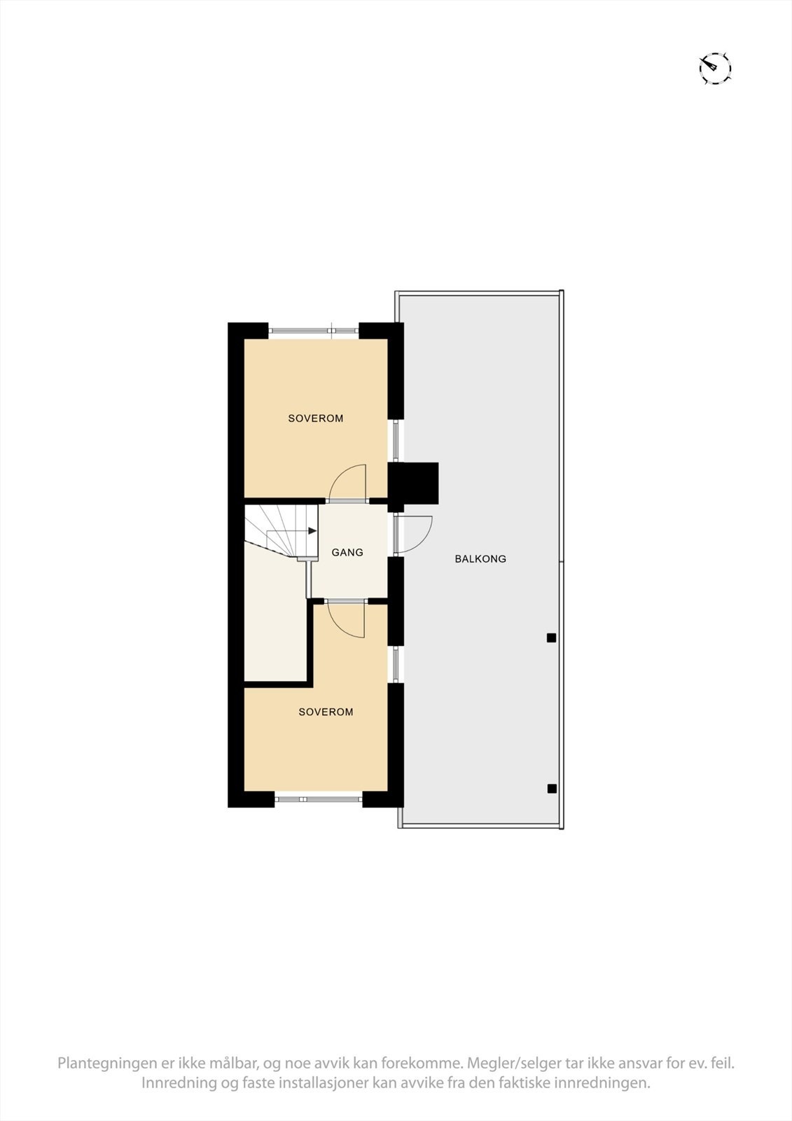 Plantegning 2. etg med takterrasse - Austadveien 168. Galleribilde