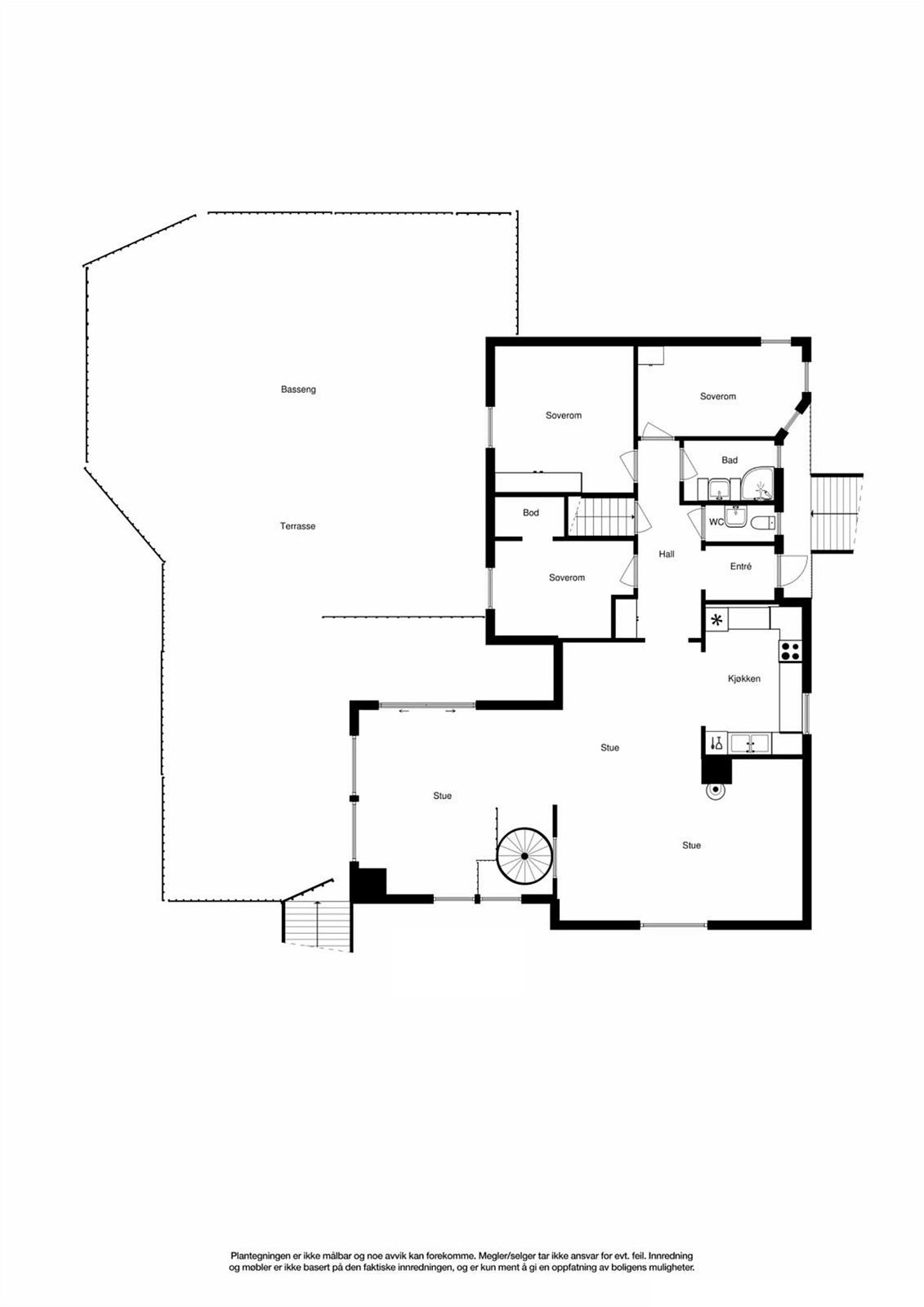 Plantegning 1. etasje Galleribilde