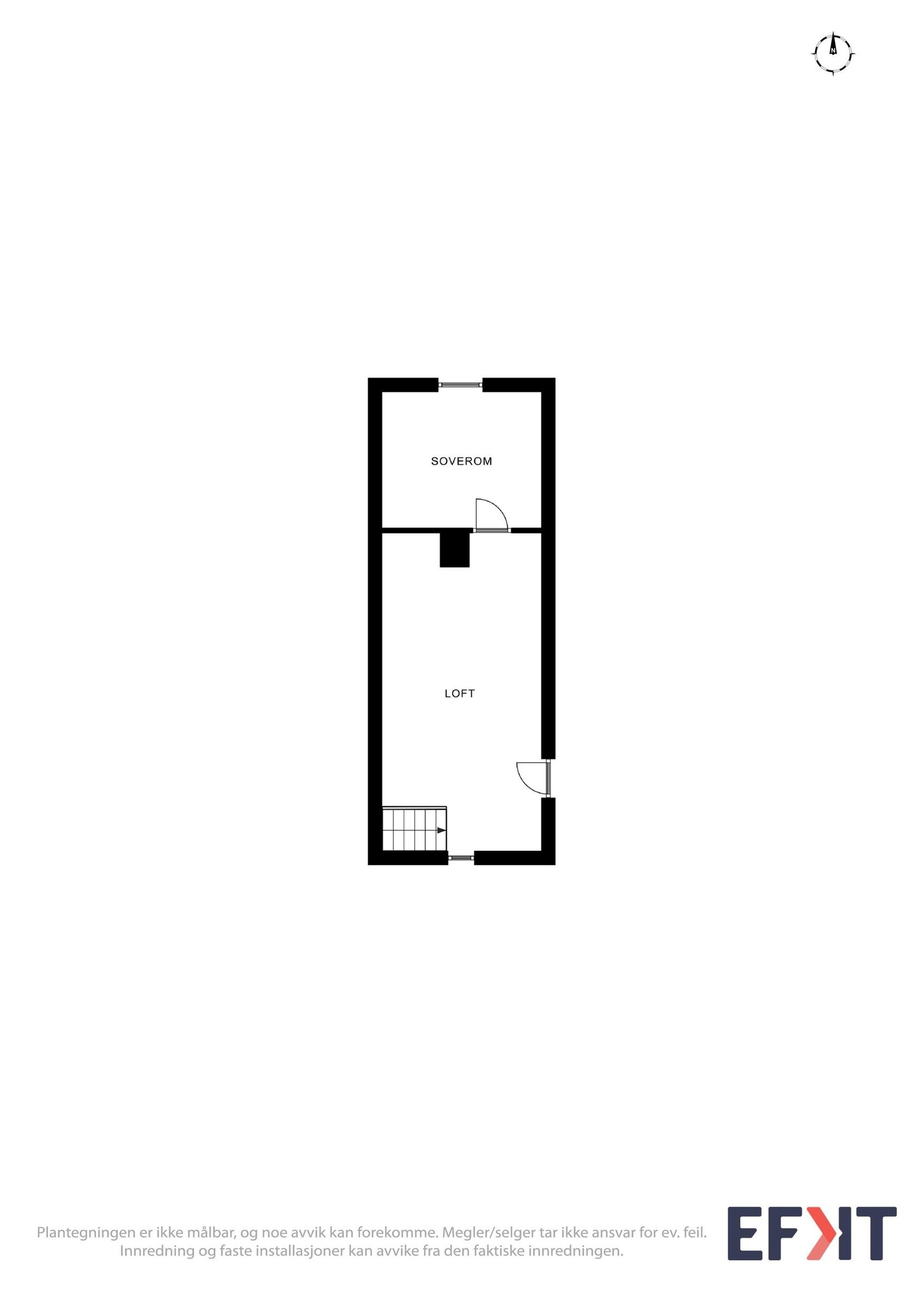 Plantegning av loft med soverom Galleribilde