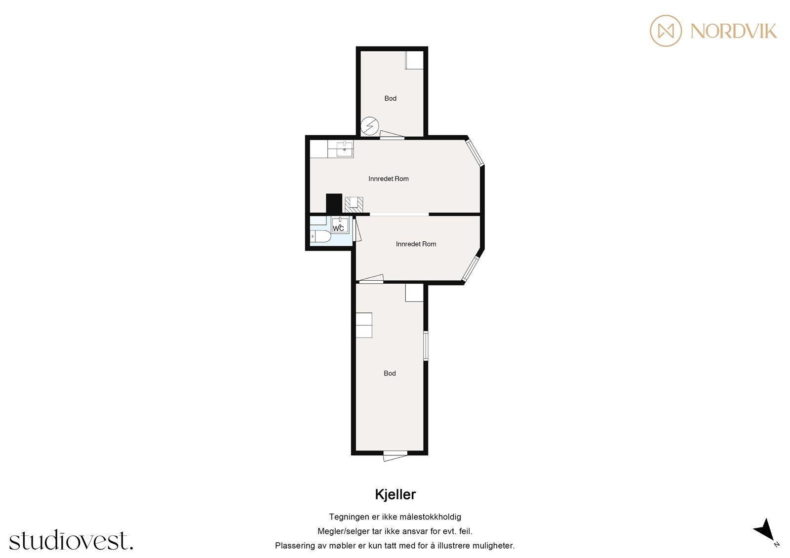 Kjelleren er ikke godkjent for varig opphold, og dagens bruk og innredning er ikke byggemeldt Galleribilde