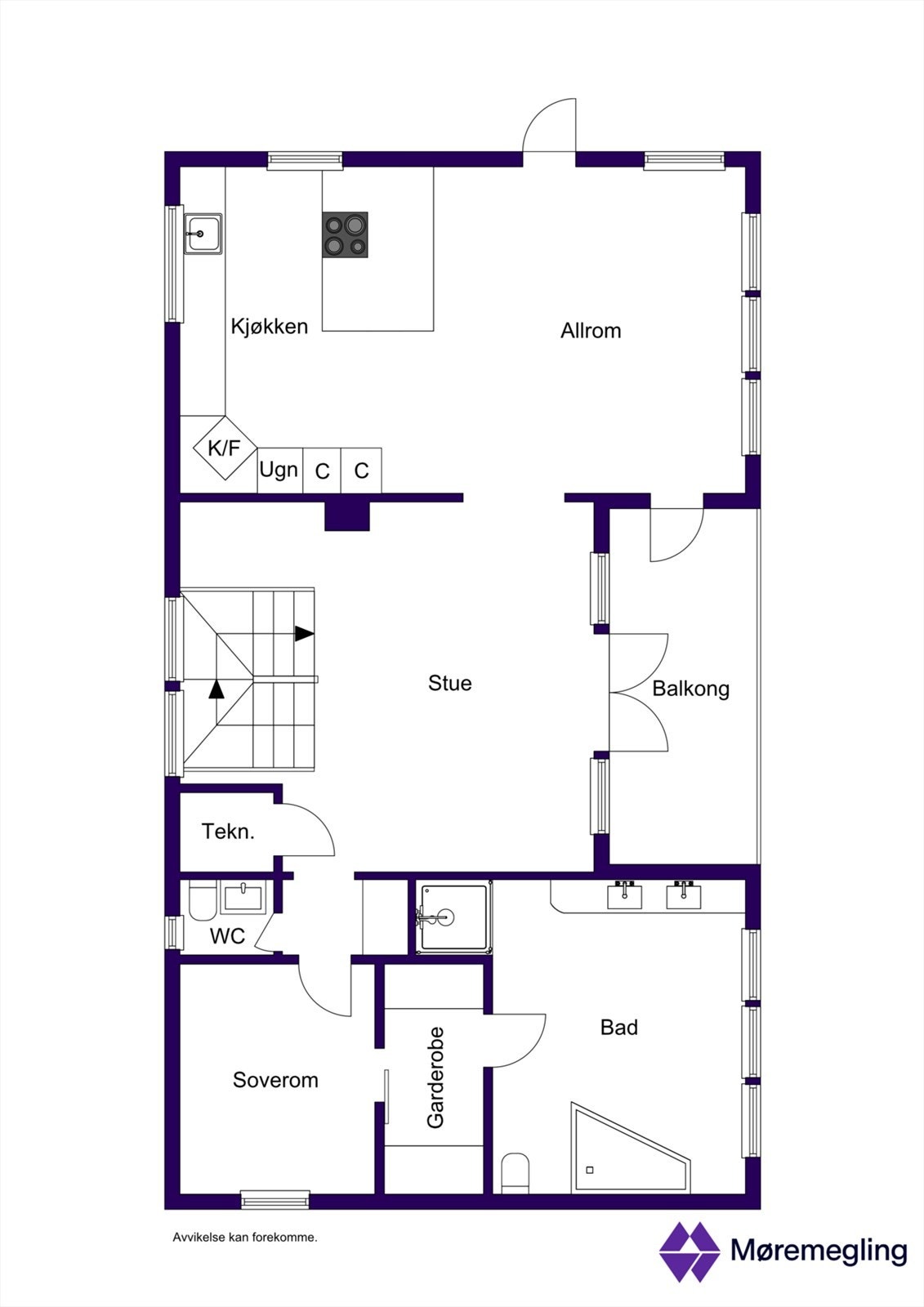 Plantegning 1. etasje Galleribilde
