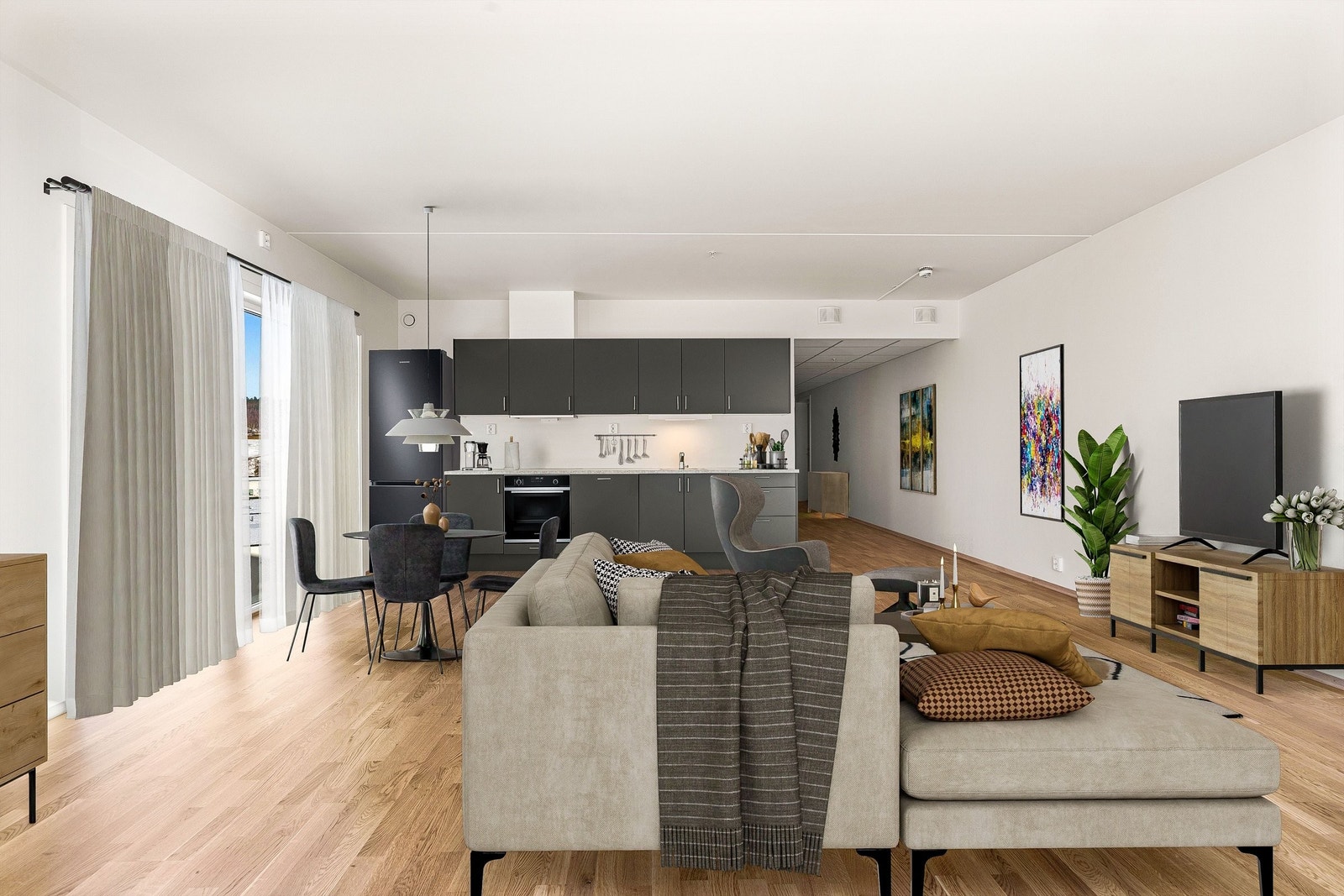 Kjøkken med integrerte hvitevarer Galleribilde