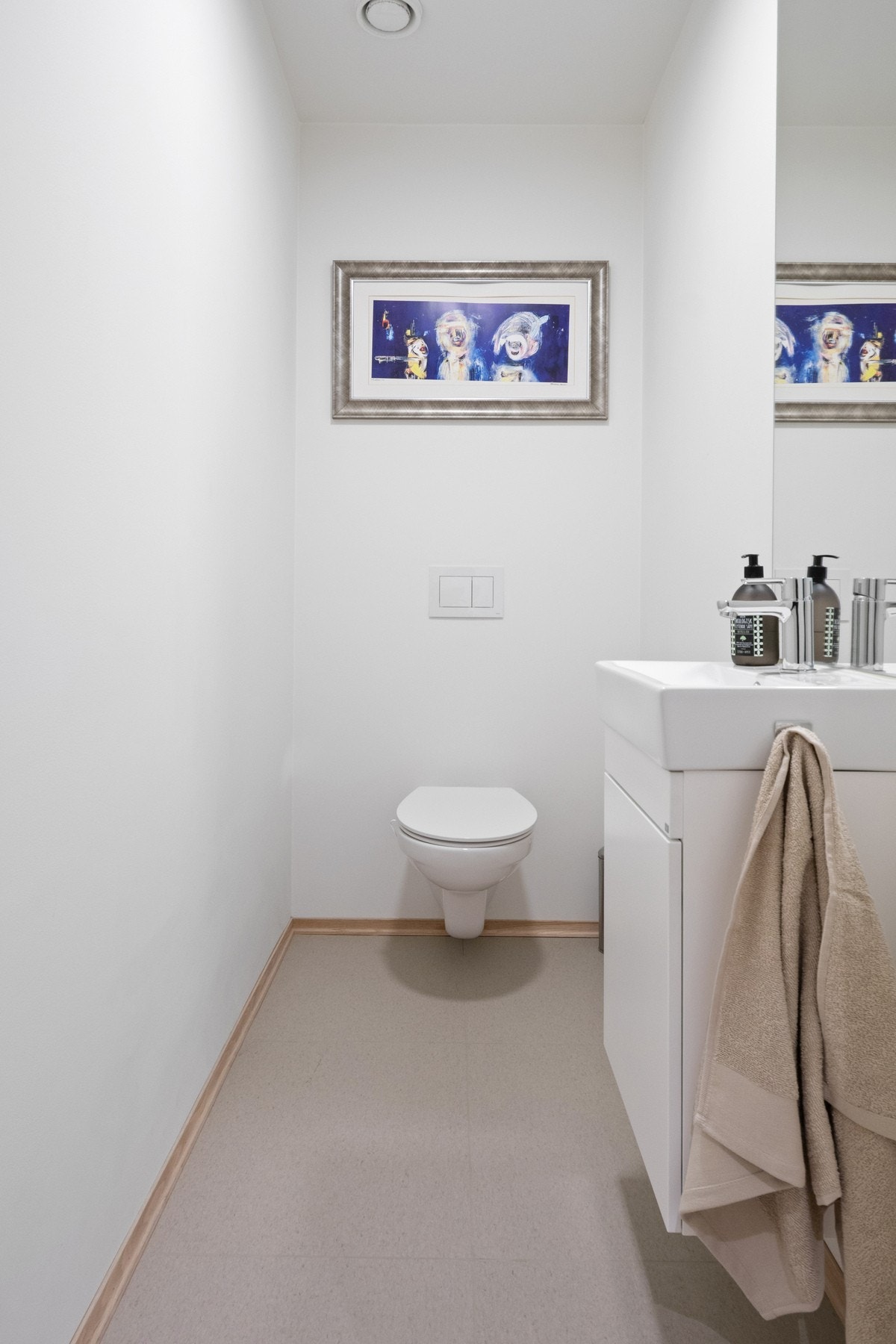 Separat wc-rom ved entréen med servant og speil - praktisk for gjester. Galleribilde