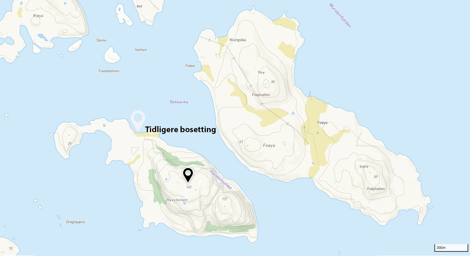 Tidligere bosetting var plassert i le av Havsteinvika Galleribilde