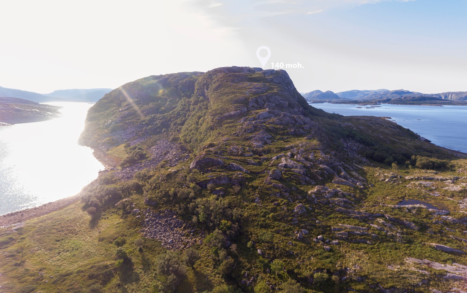 Havsteins høyeste punkt ligger 140 moh. Galleribilde