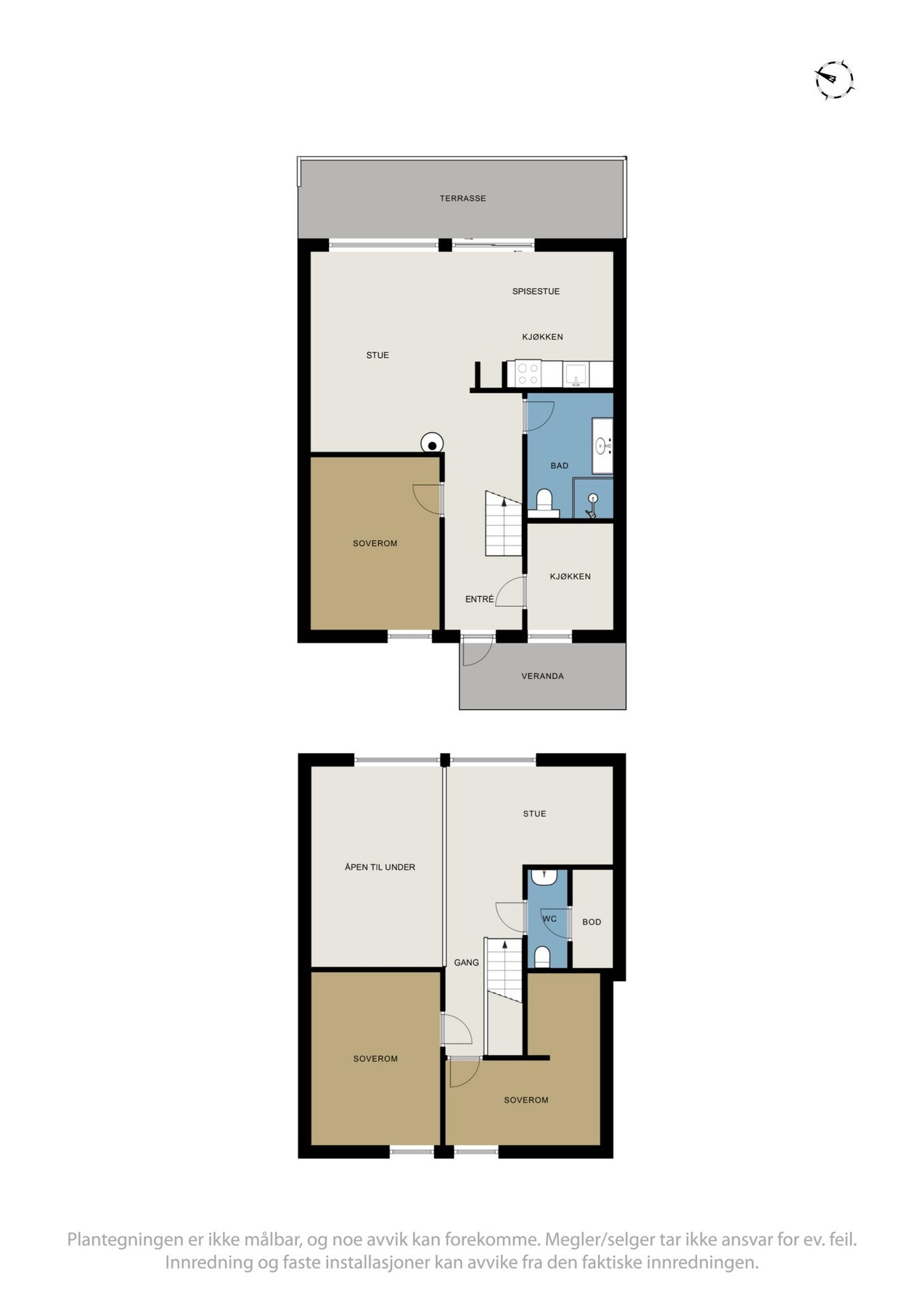 Alle boligene innehar 3 gode soverom, et romslig bad/vaskerom, 2 stuer, kjøkken, innvendig bod og toalettrom. Galleribilde