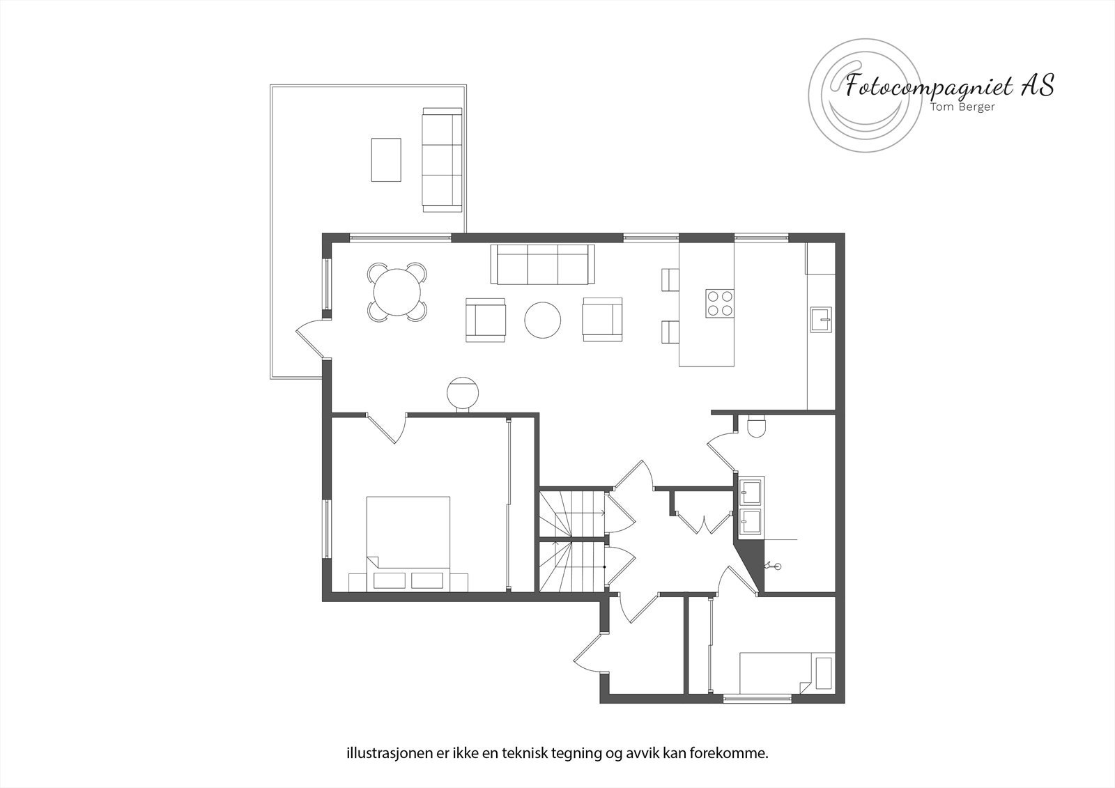Plantegning 1. etasje Galleribilde
