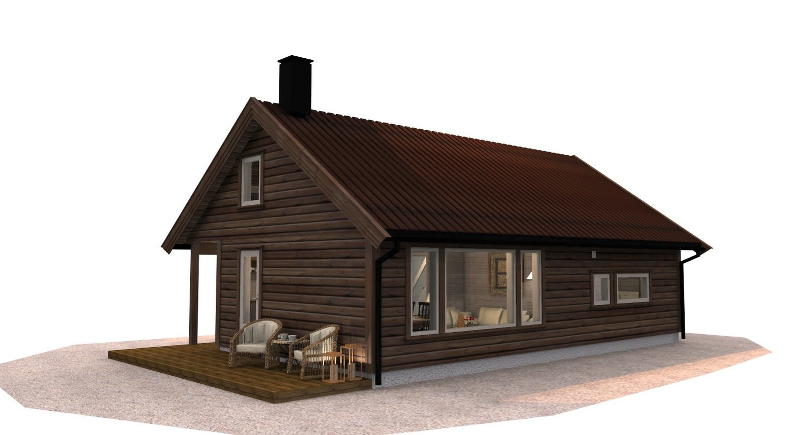 I denne annonsen tar vi utgangspunkt med hyttetype Vest 7 utvidet, på tomt 11. Hytten er en godt utnyttet mindre hyttetype med 4 soverom og sengeplasser til 8 personer. Denne hytten er det bygget flere av og kan ses på feltet Tverrli vest. Galleribilde