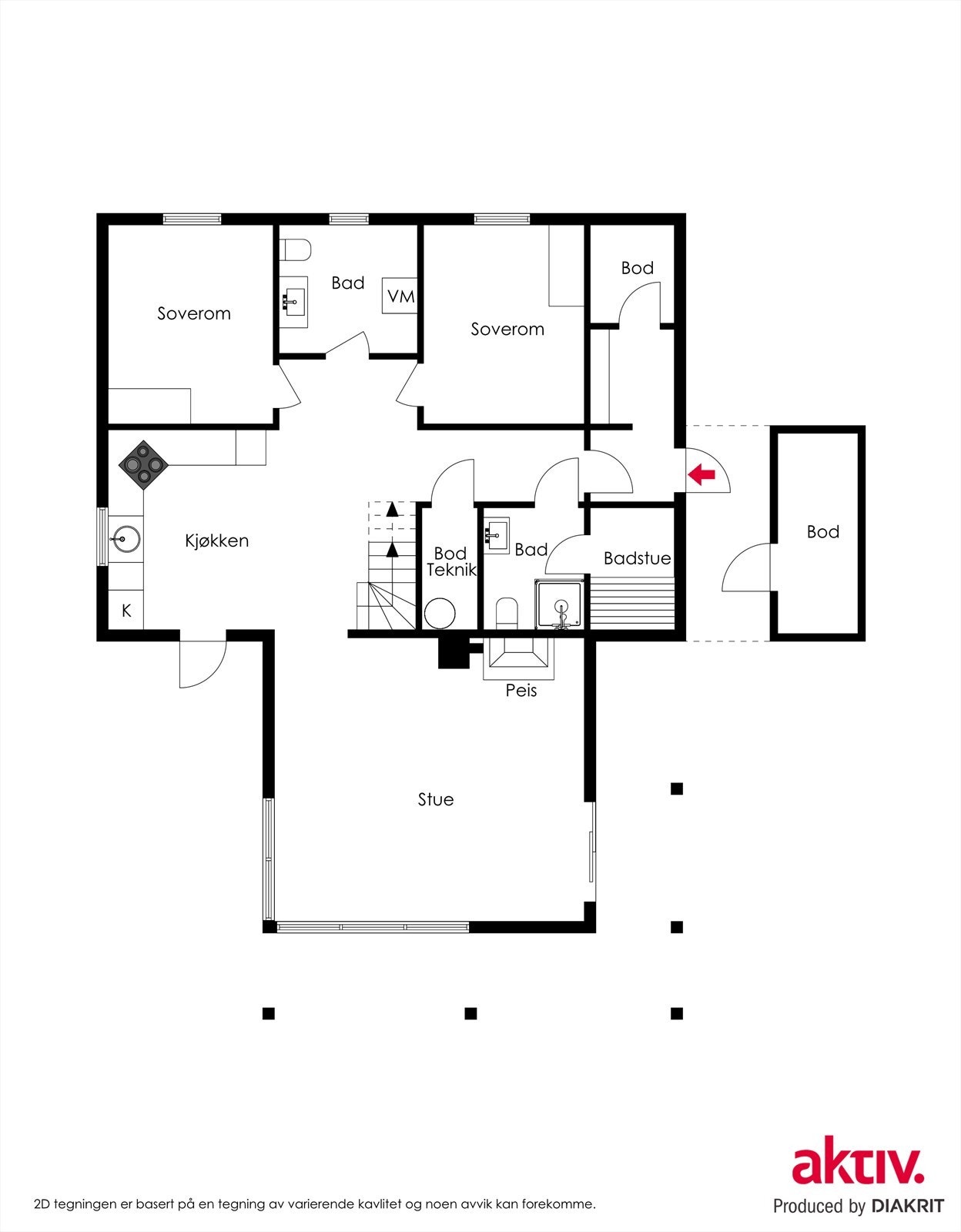 Plantegning 1. etasje Galleribilde