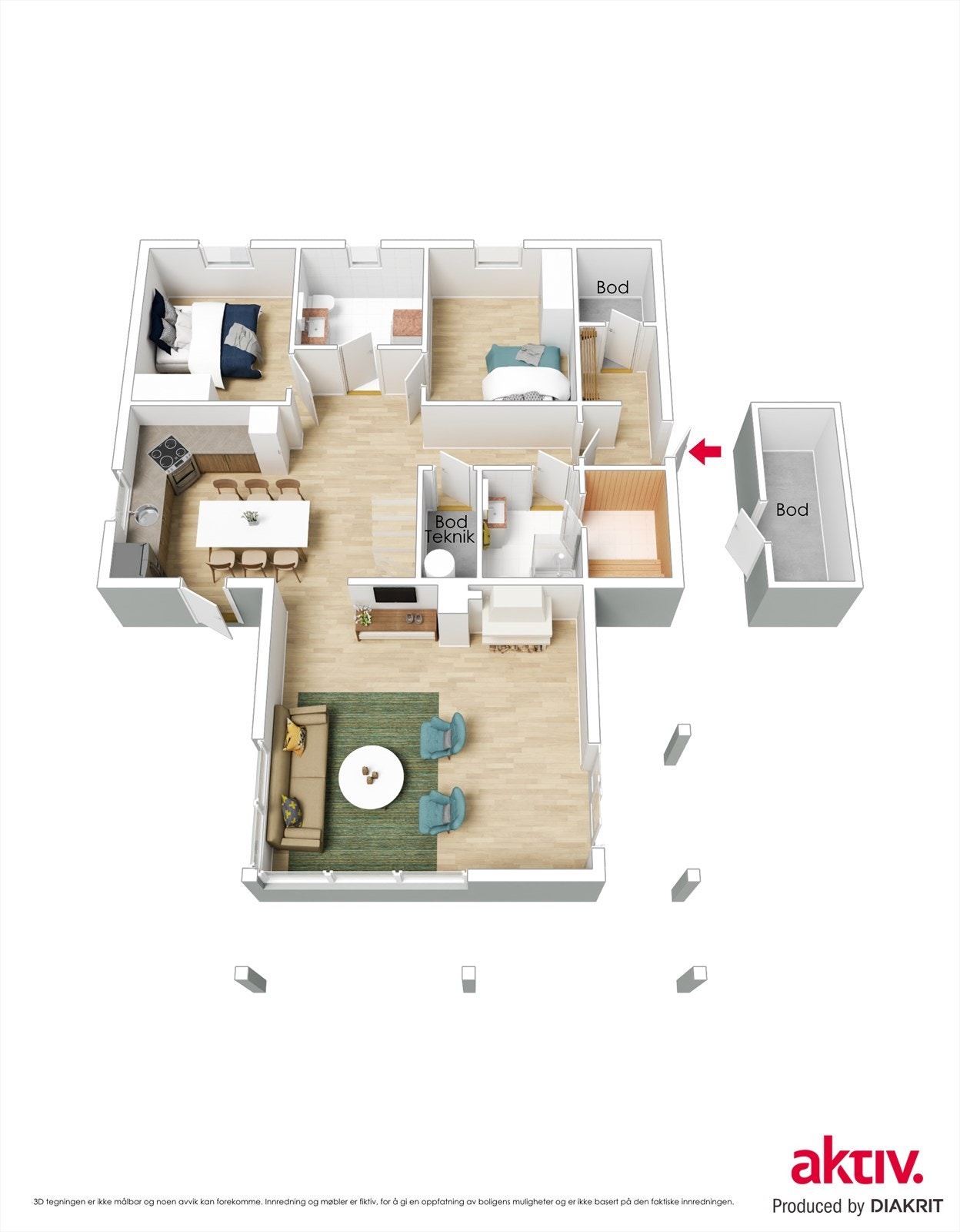 Plantegning 1. etasje Galleribilde