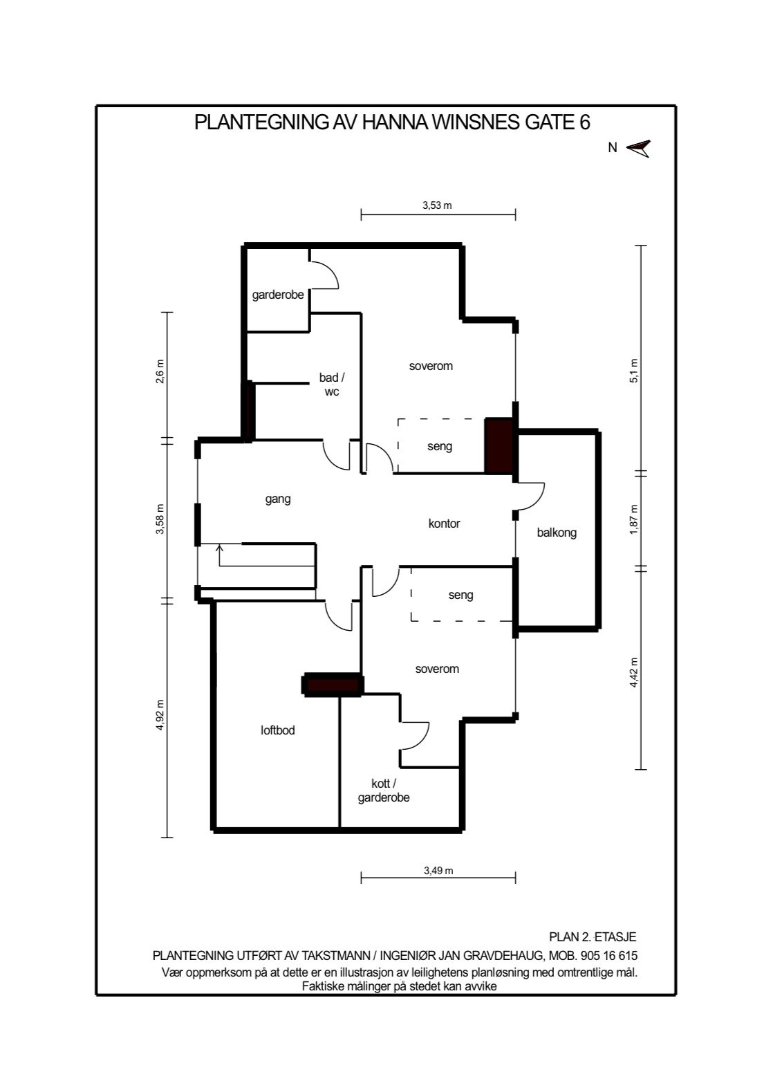 Planskisse 2. etasje. Galleribilde