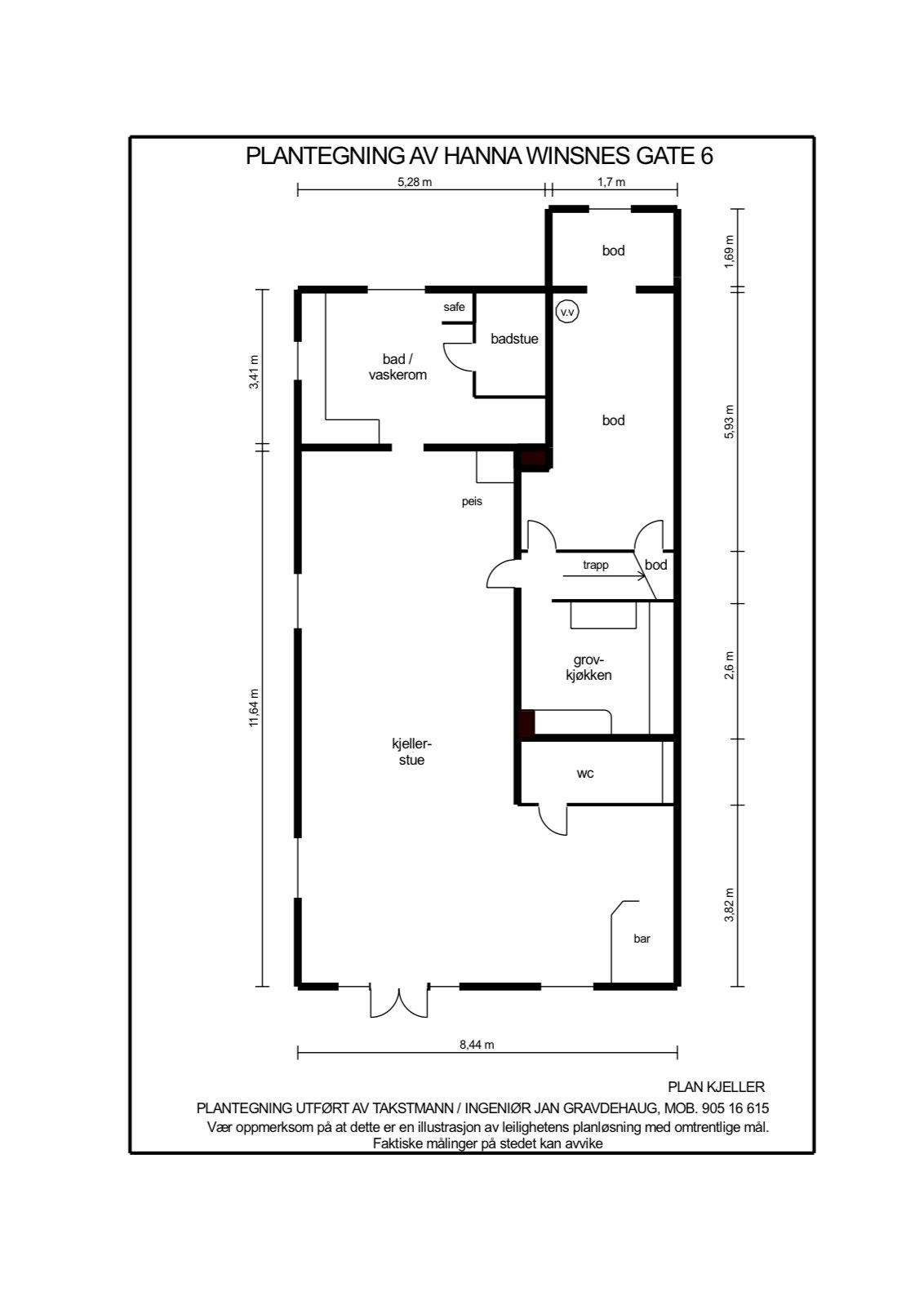 Planskisse underetasje. Galleribilde