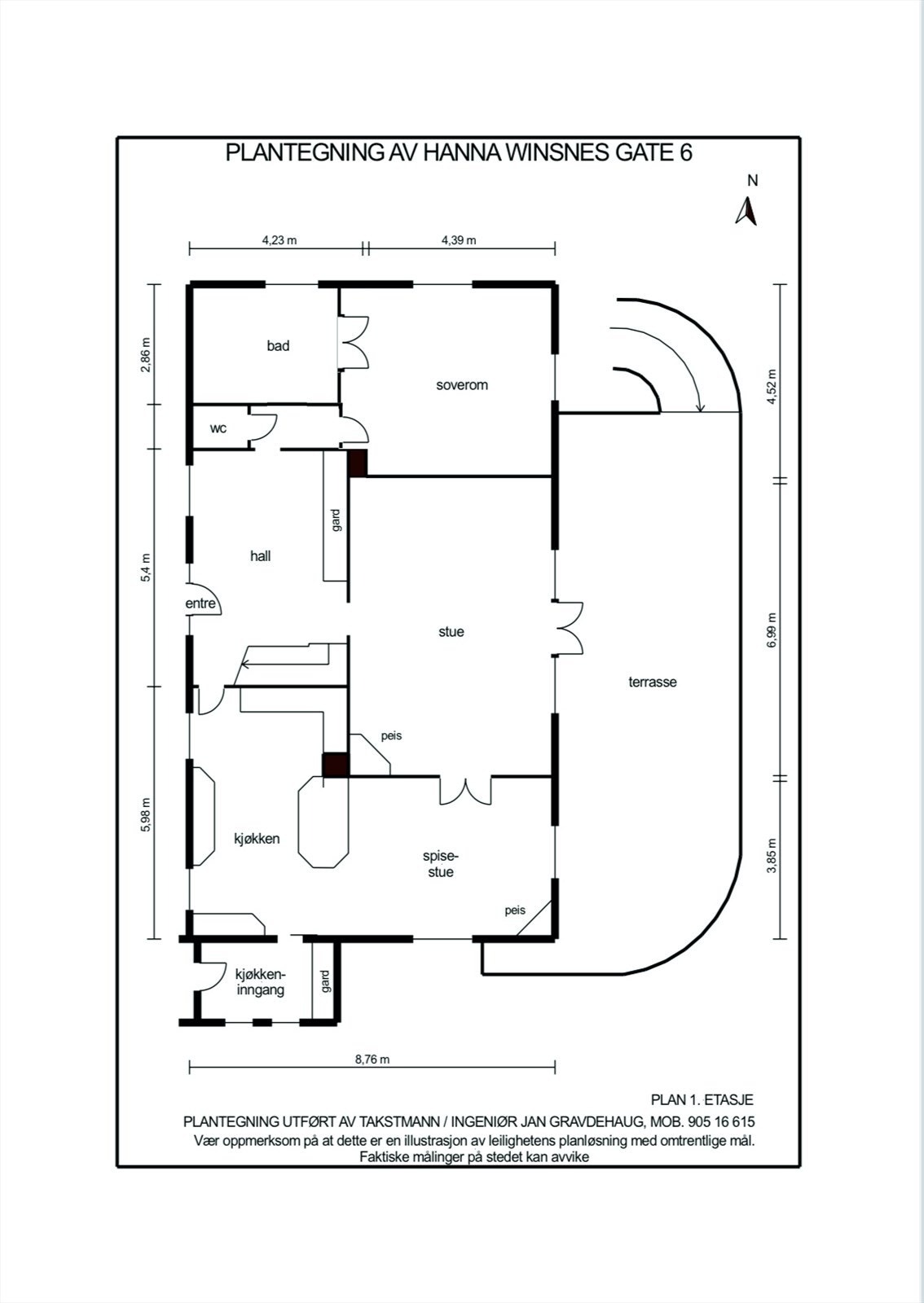 Alternativ planløsning for 1. etasje med hovedsoverom med walk-in og bad en-suite. Galleribilde