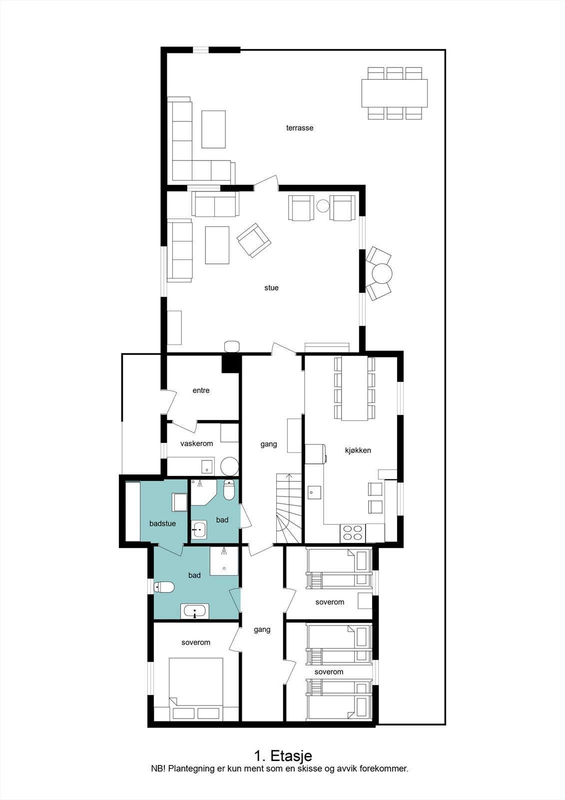 Plantegning 1. etasje Galleribilde