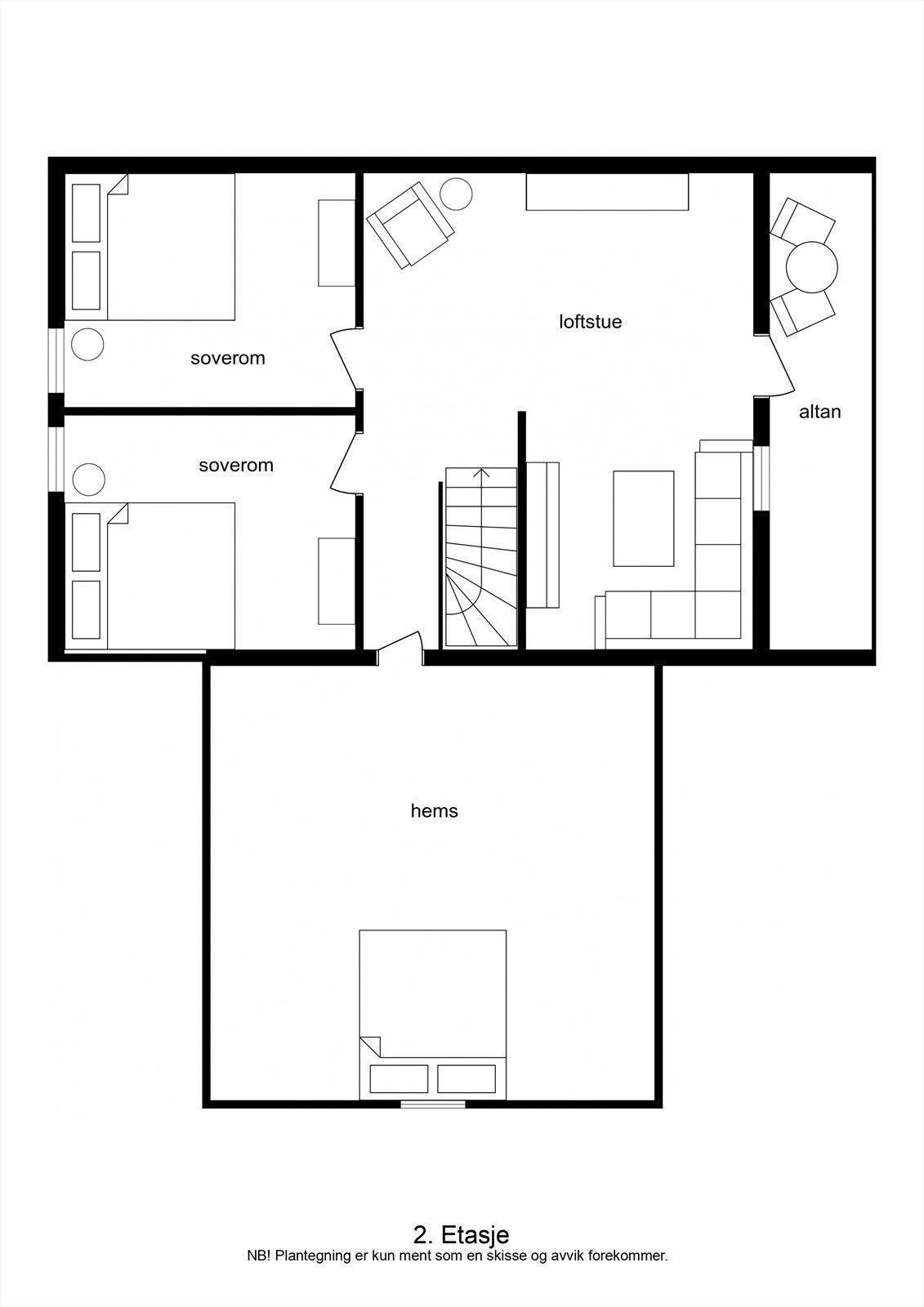 Plantegning 2. etasje Galleribilde