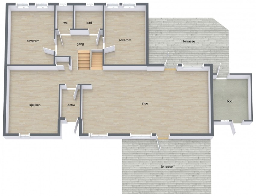 Plantegning 1. etasje og u. etasje Galleribilde