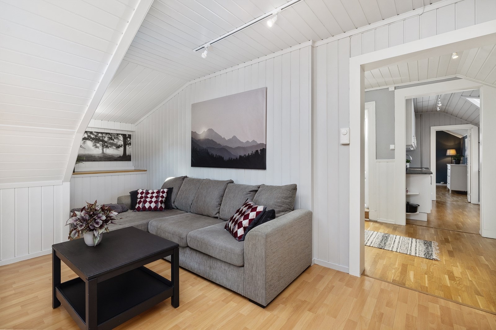 Det er rikelig med plass til å møblere ulike soner, som sofagruppe og spisestue. Galleribilde