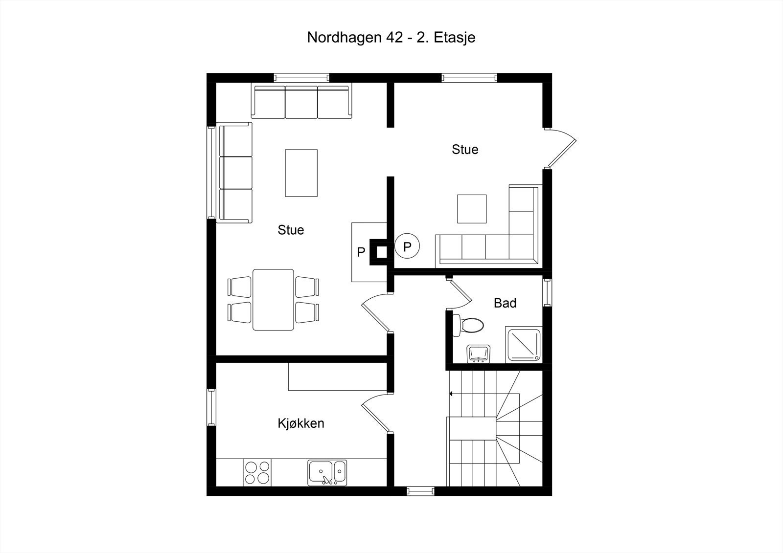 Plantegning 2. etasje Galleribilde