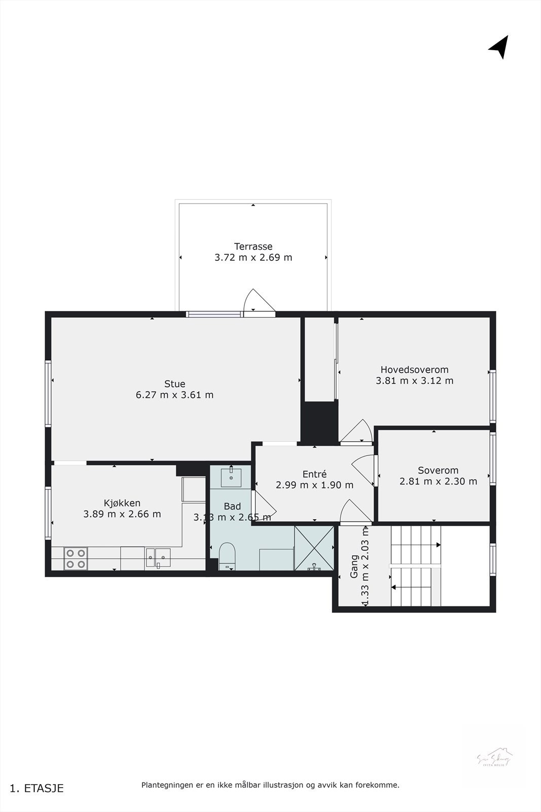 Plantegning i 2D av 2.etg. Galleribilde