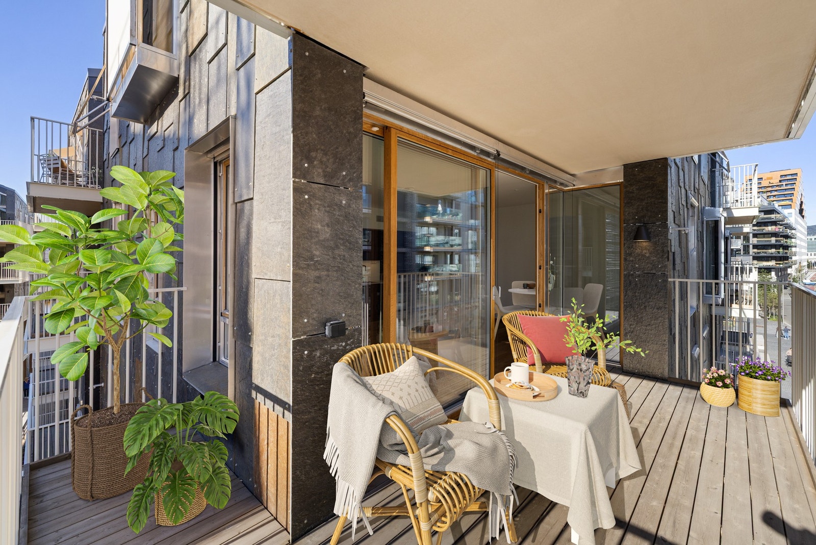 Her får du en splitter ny 3-roms leilighet med romslig balkong på 13 kvm. (Digitalt stylet) Galleribilde