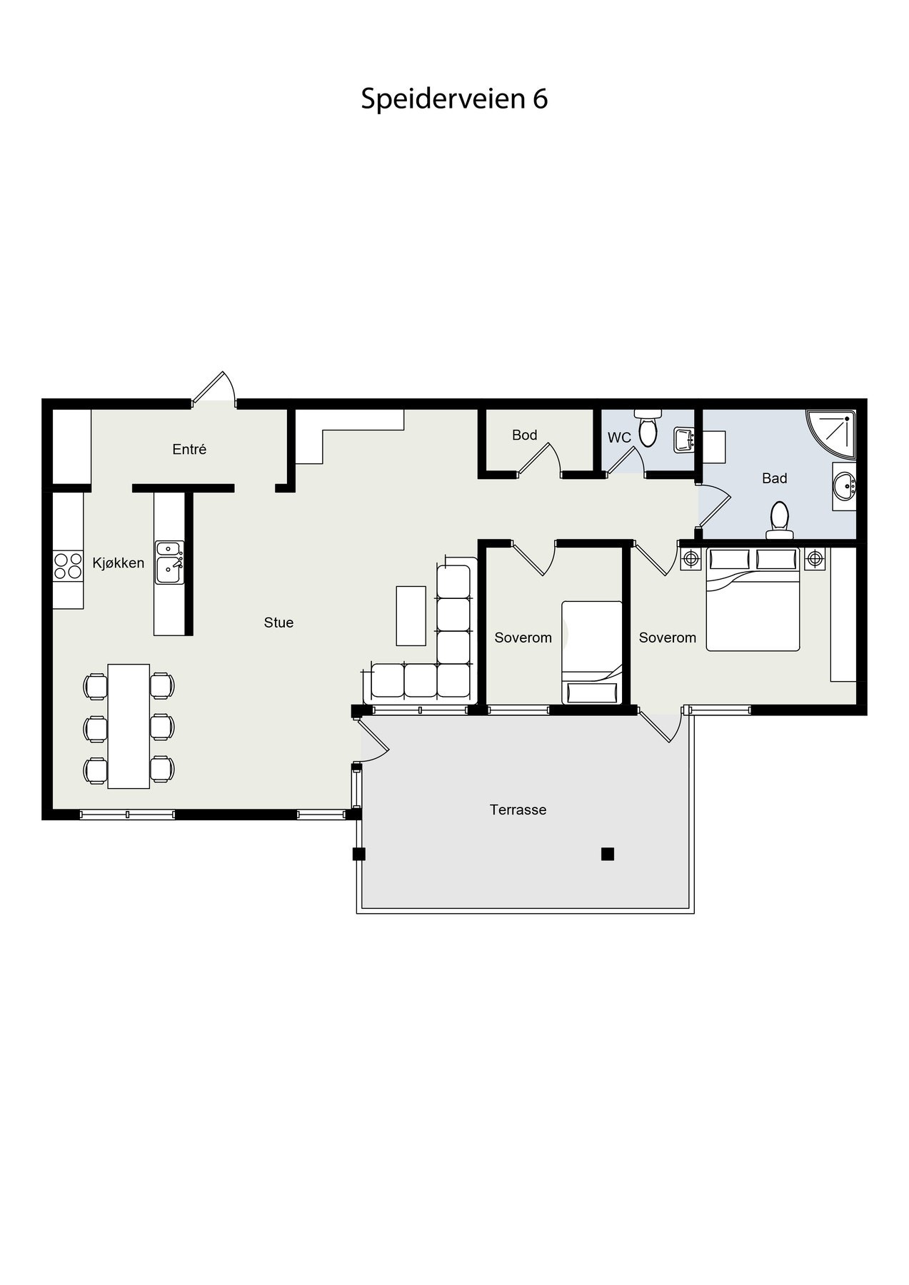 Leiligheten har en velfungerende og god planløsning. Skissen er ikke målholdig. Detaljer kan avvike. Galleribilde