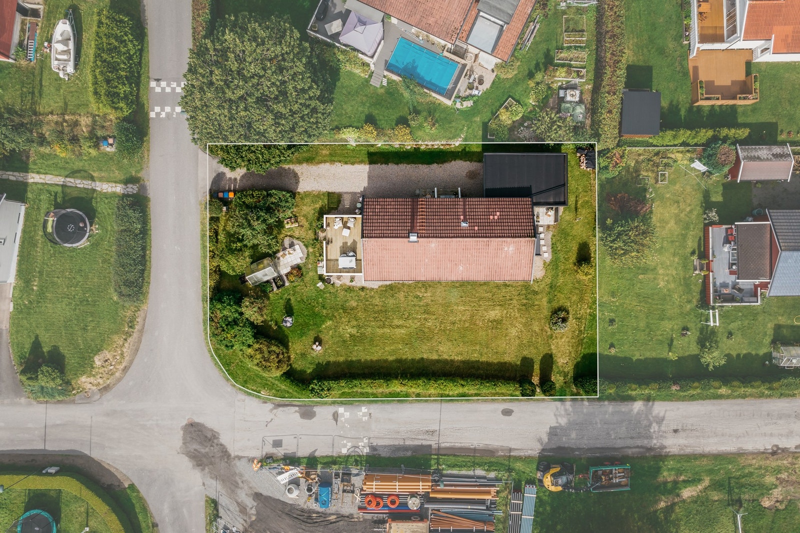 Omtrentlig omriss av tomten. Galleribilde