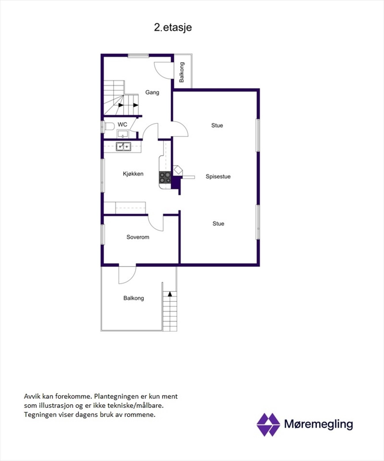 Plantegning 2. etasje Galleribilde