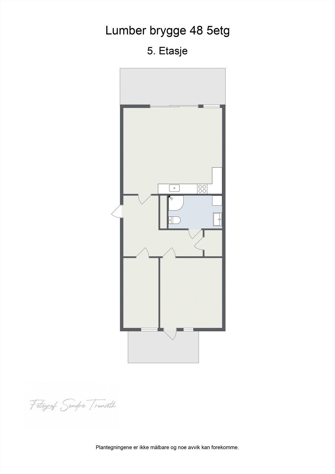 Planløsning 5.etg.: entre, åpen stue/kjøkkenløsning, 2 soverom, samt bad/vaskerom. I tillegg medfølger det bod og parkeringsplass i byggets underetg. Galleribilde