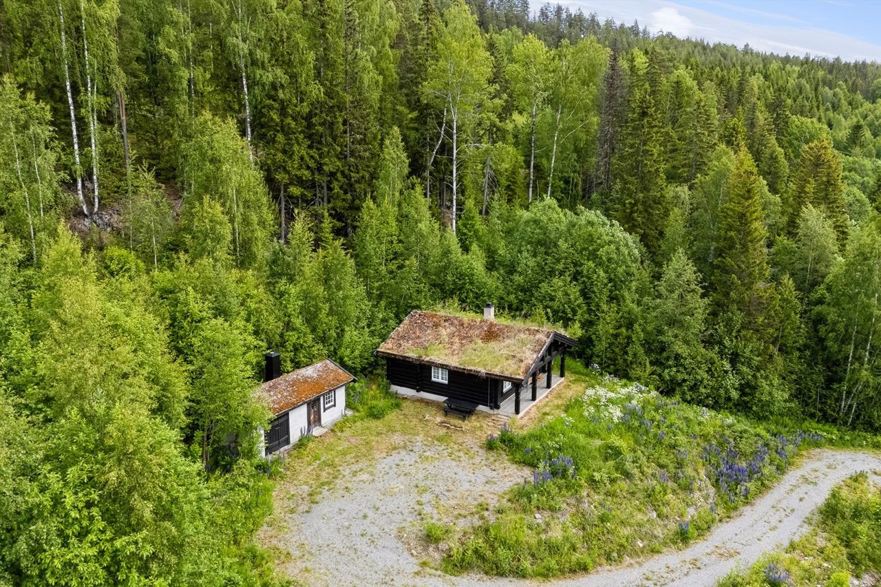 Hytta er omkranset av villblomstereng og skog, ideell for deg som søker privatliv. Galleribilde