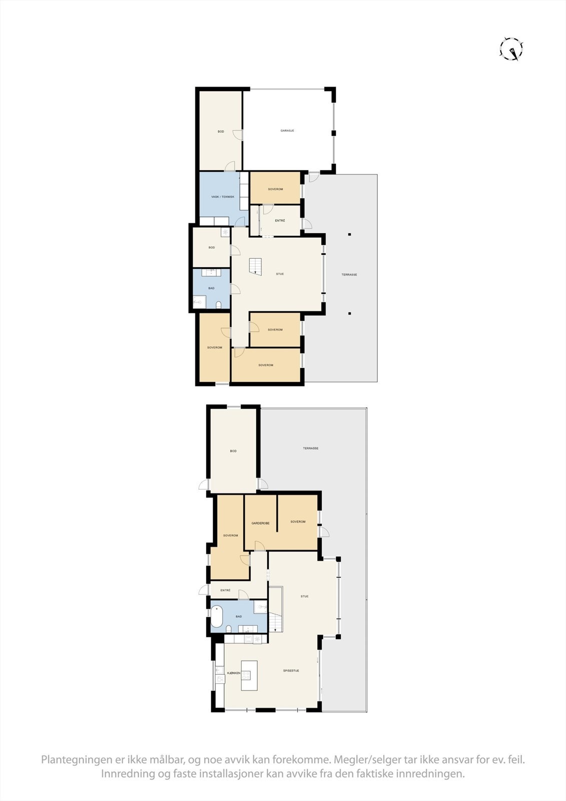 Plantegning begge etasjer. Galleribilde
