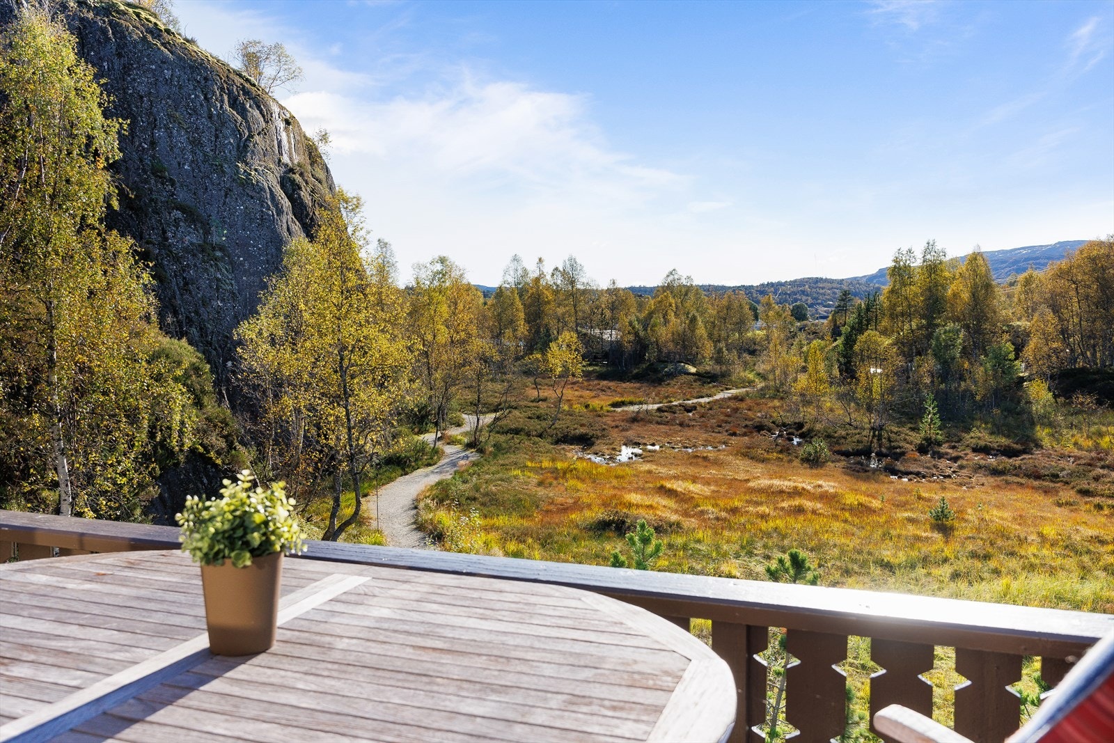 I nærheten kan man plukke blåbær eller tyttebær i områdene rundt hytten og på høyfjellet finner man også multer. Galleribilde