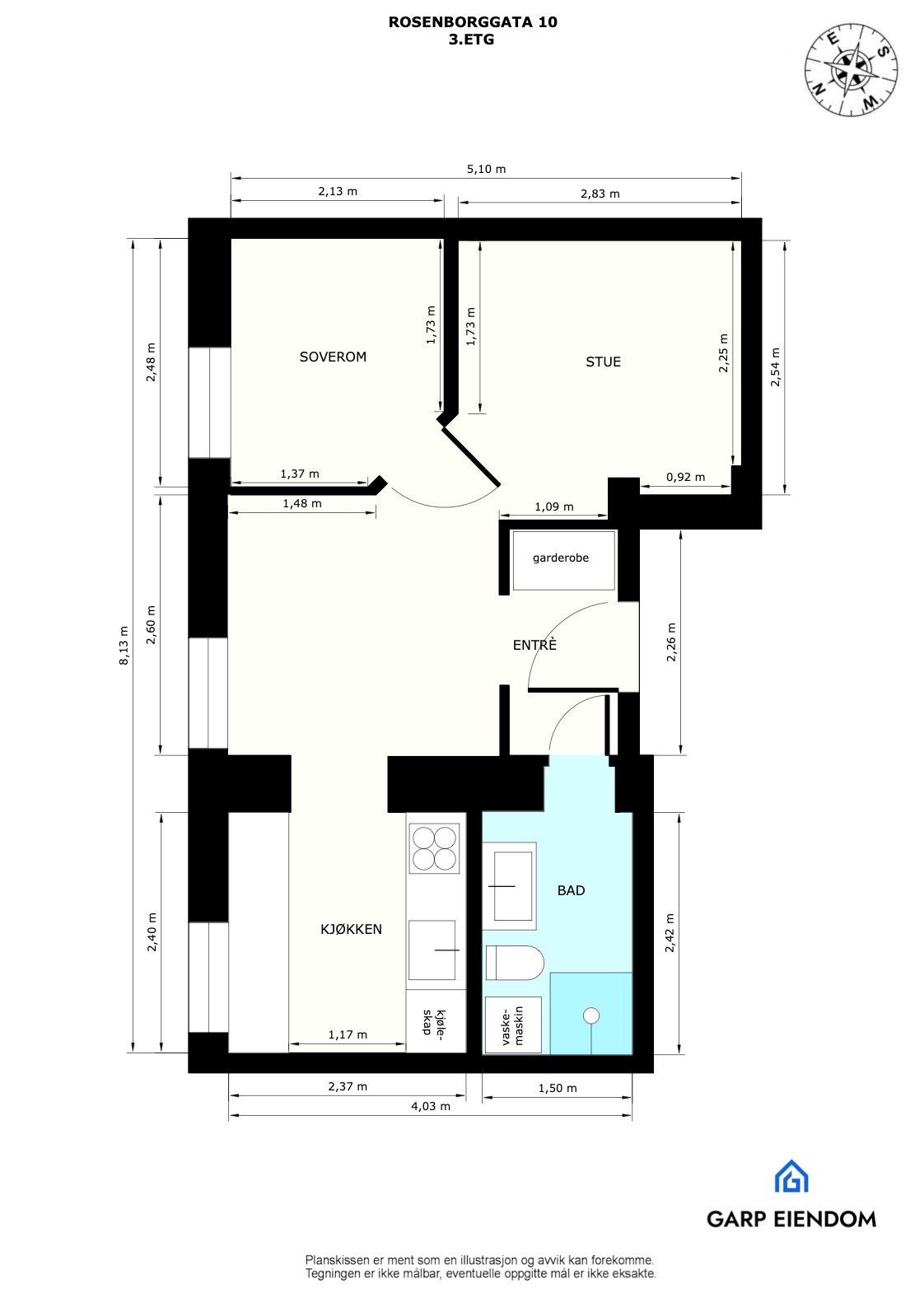 Plantegning med mål Galleribilde