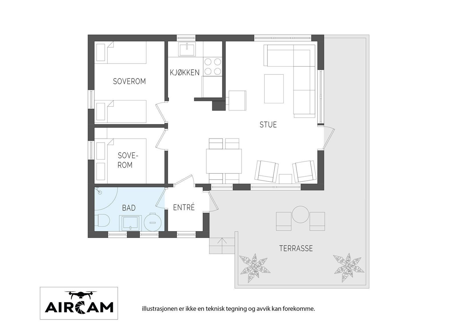Plantegning fritidsbolig. Galleribilde