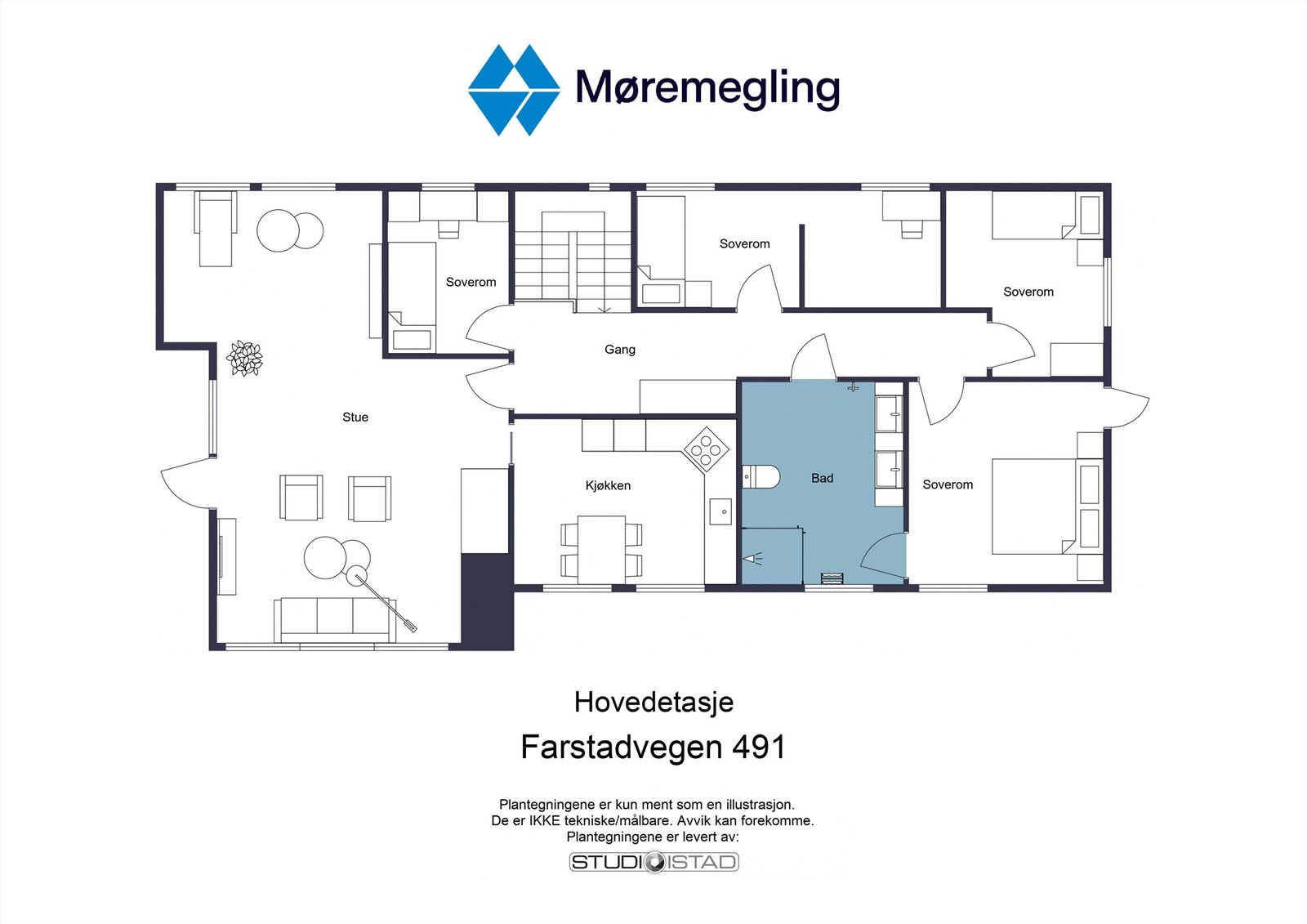 Plantegning hovedetasje Galleribilde