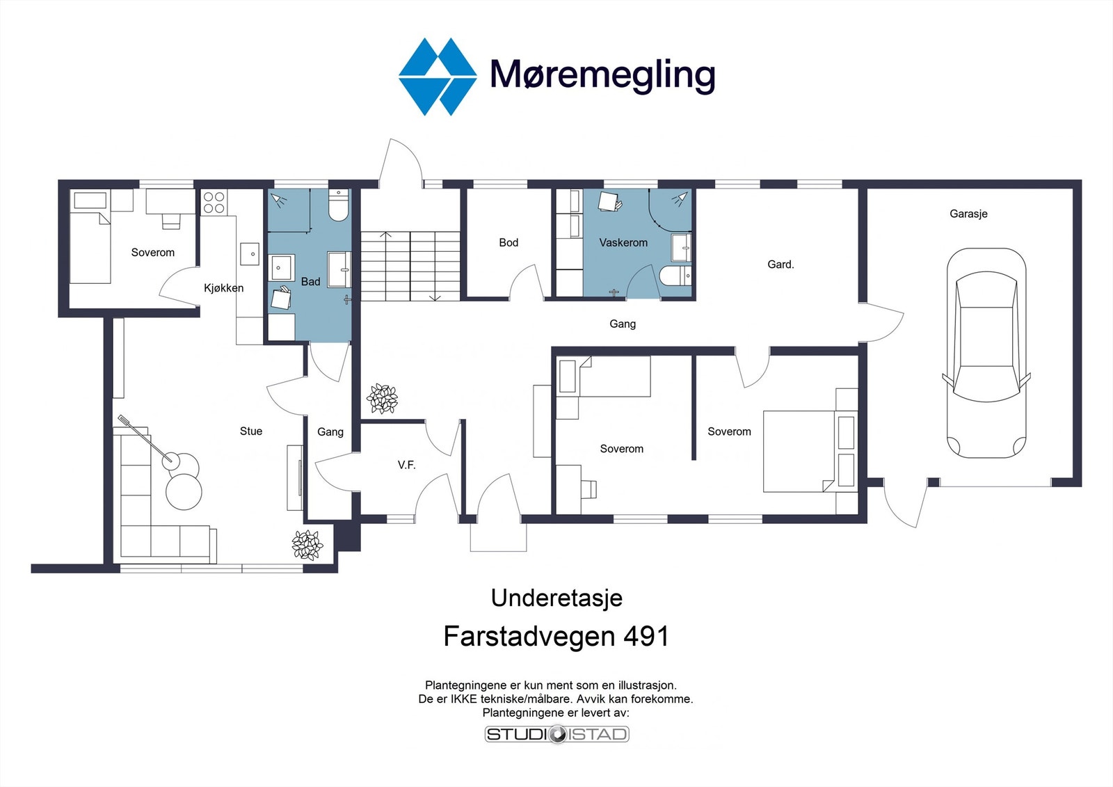 Plantegning underetasje Galleribilde