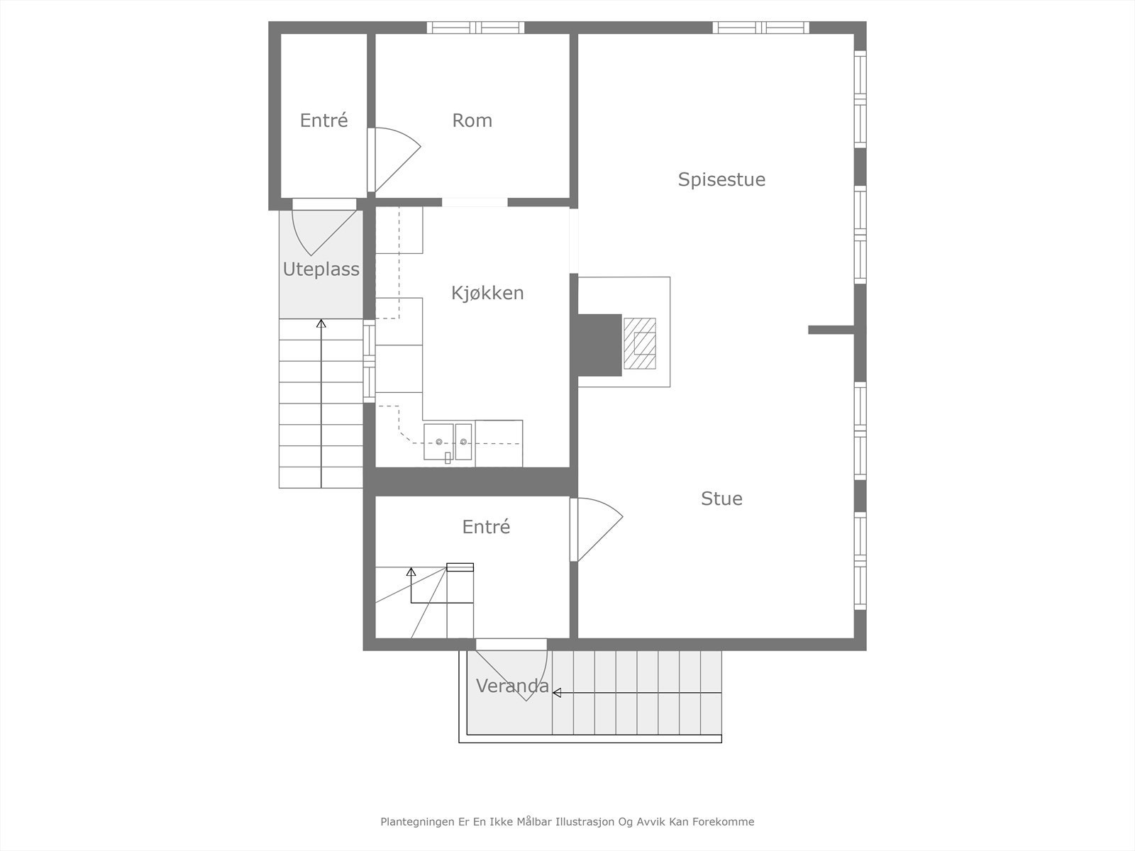 Plantegning 1. etasje Drangeid 40 Galleribilde