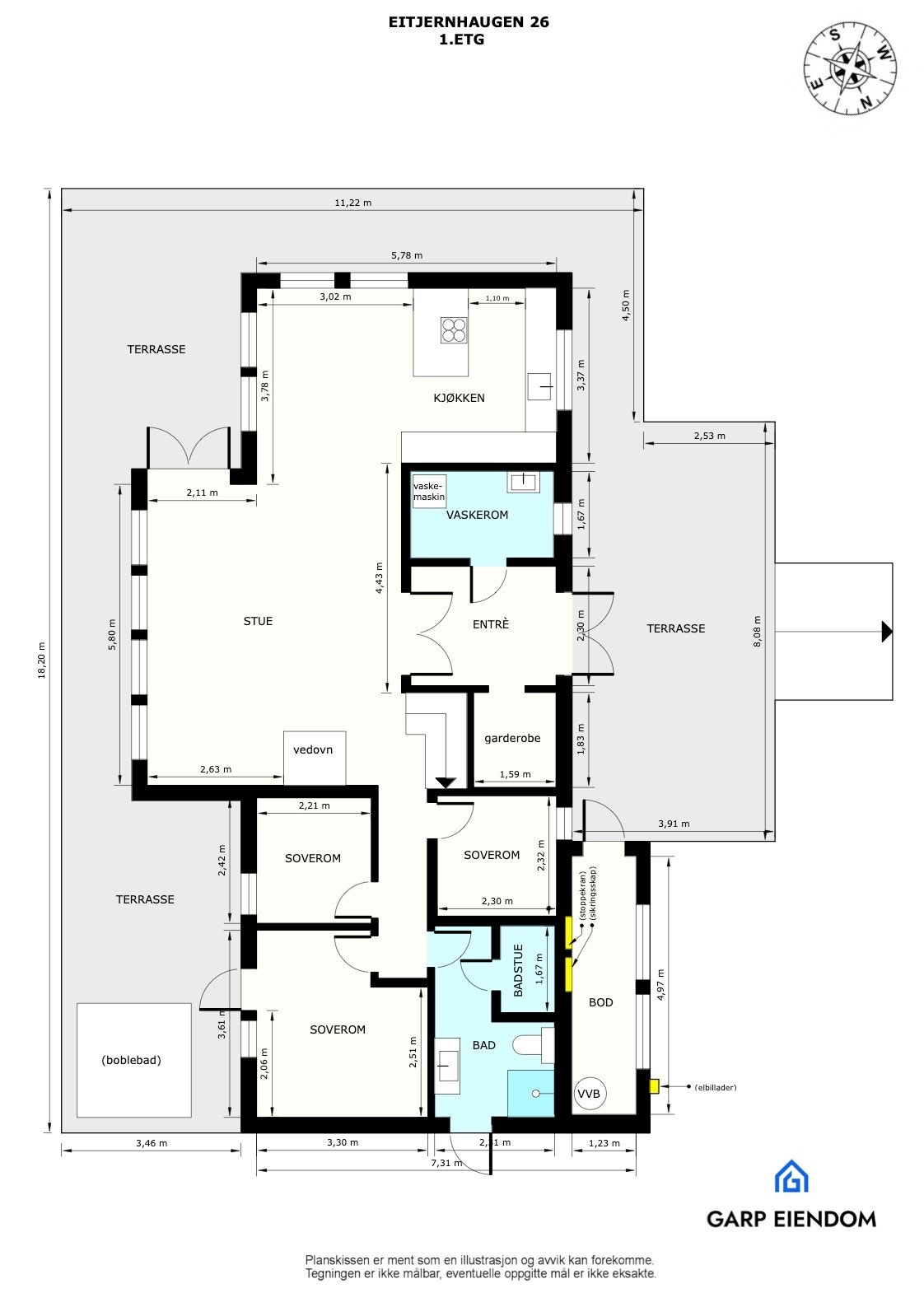 Plantegning 1.etg Galleribilde